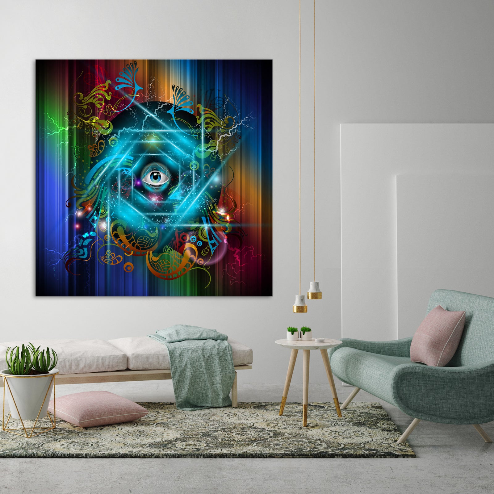 Abstract No. 156, shown framed in a room by day