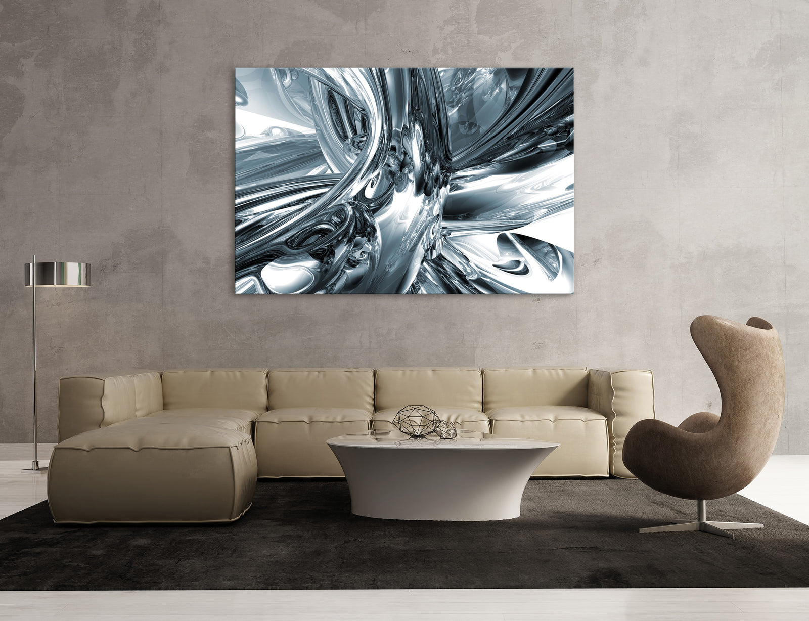 Abstract No. 161, shown framed in a room by day