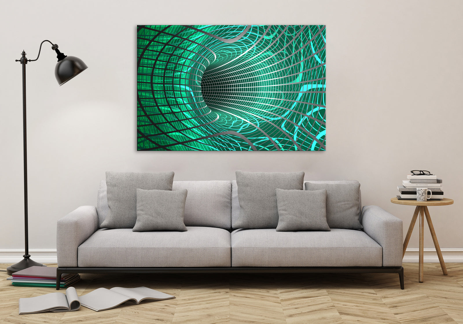 Abstract No. 162, shown framed in a room by day