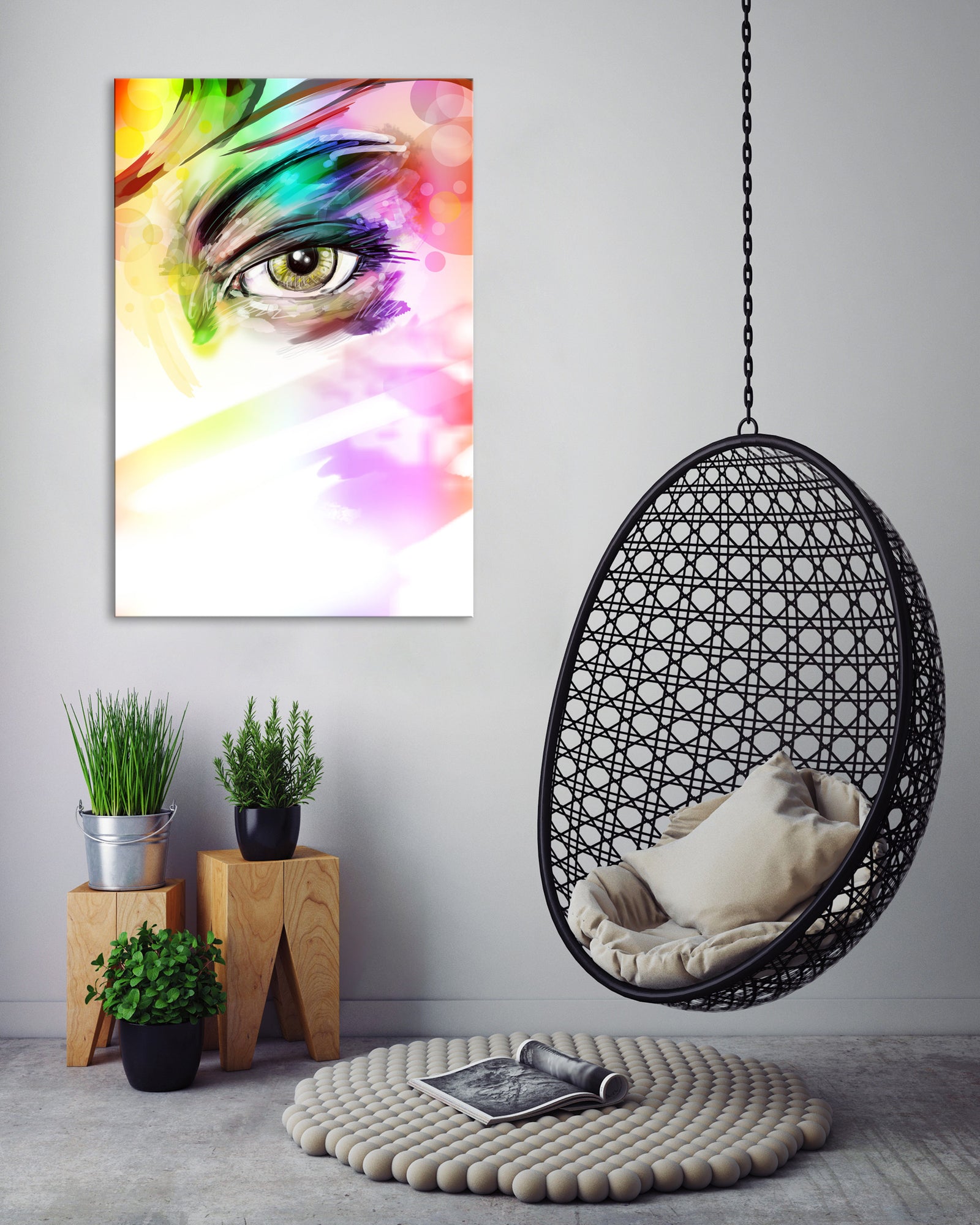 Abstract No. 164, shown framed in a room by day