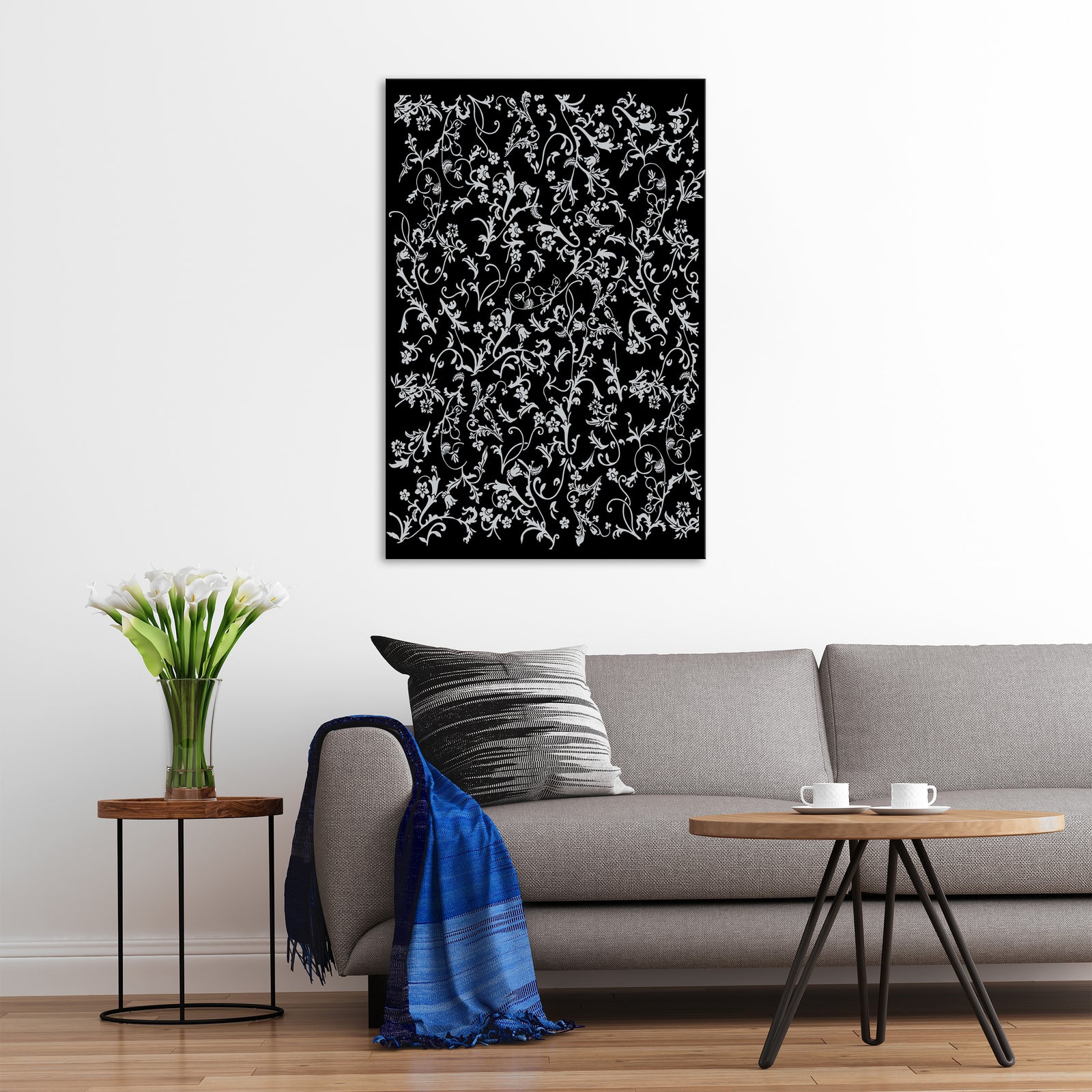 Abstract No. 165, shown framed in a room by day
