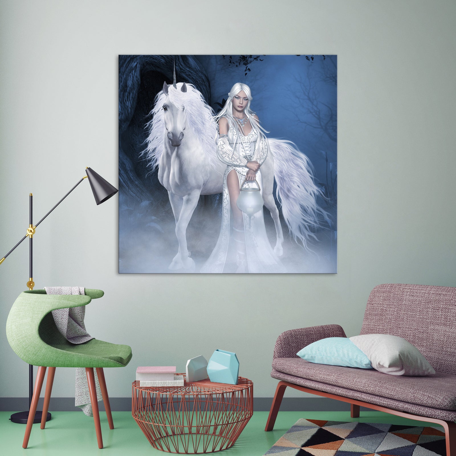 Abstract No. 166, shown framed in a room by day