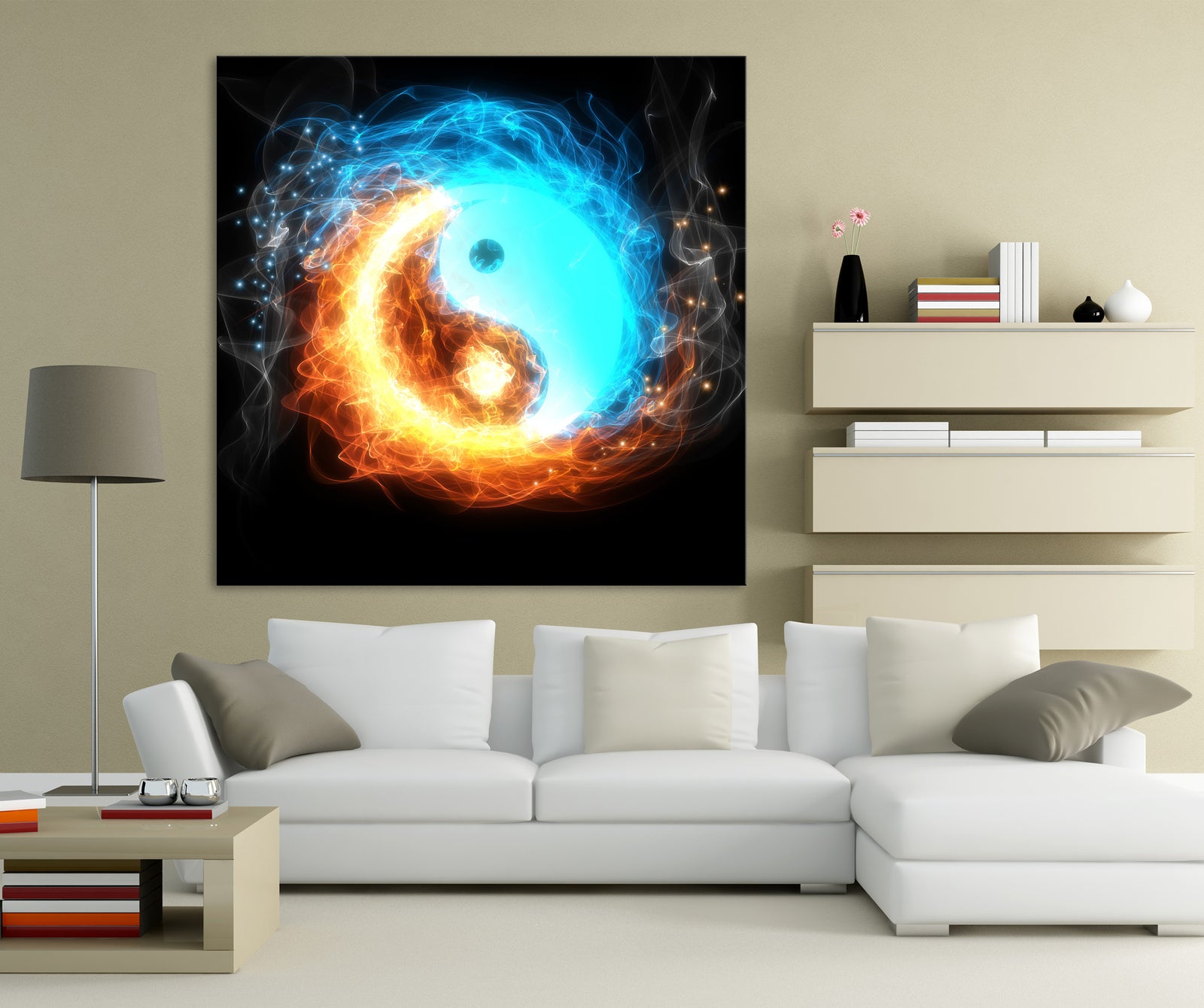 Abstract No. 170, shown framed in a room by day
