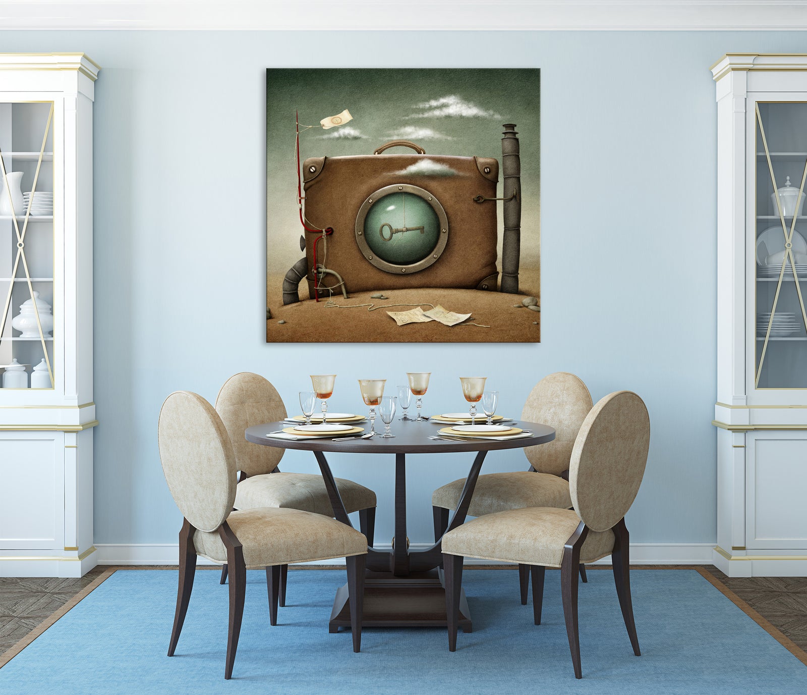 Abstract No. 172, shown framed in a room by day