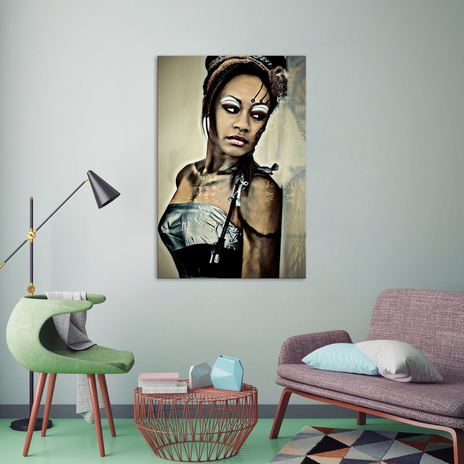 Abstract No. 179, shown framed in a room by day