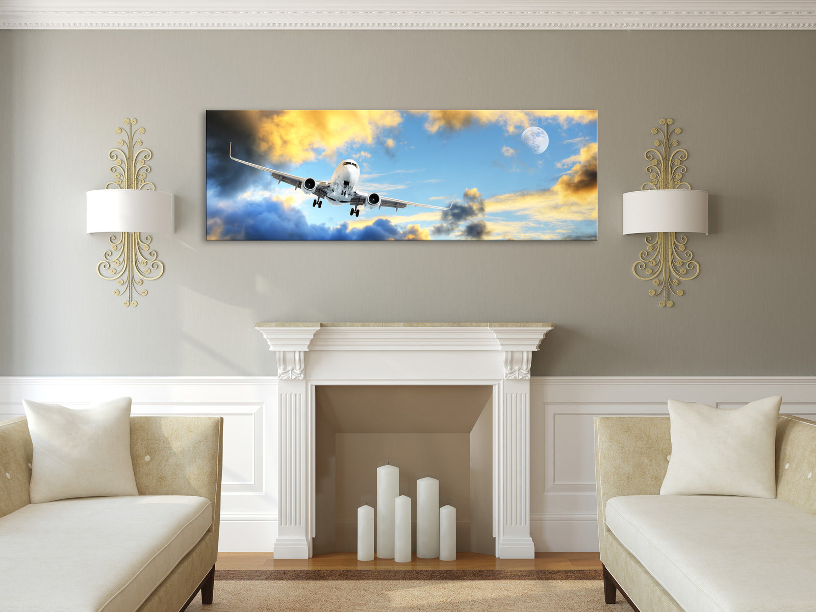 Landscapes No. 002, shown framed in a room by day
