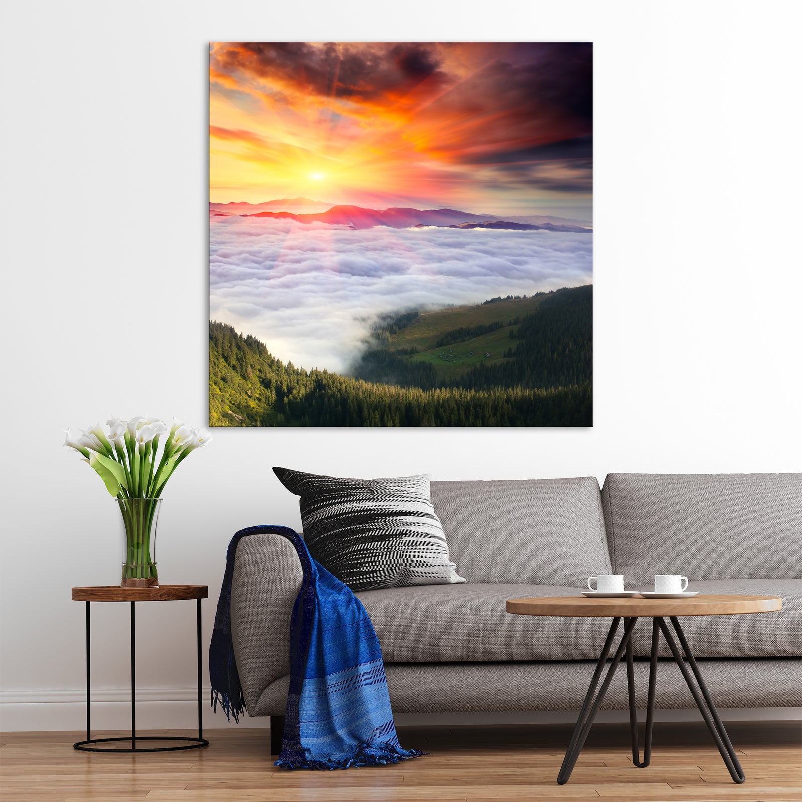 Landscapes No. 004, shown framed in a room by day