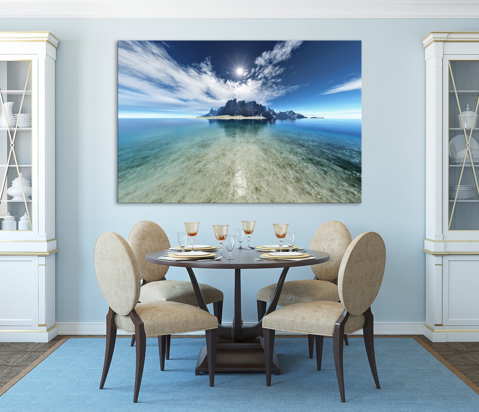 Landscapes No. 006, shown framed in a room by day