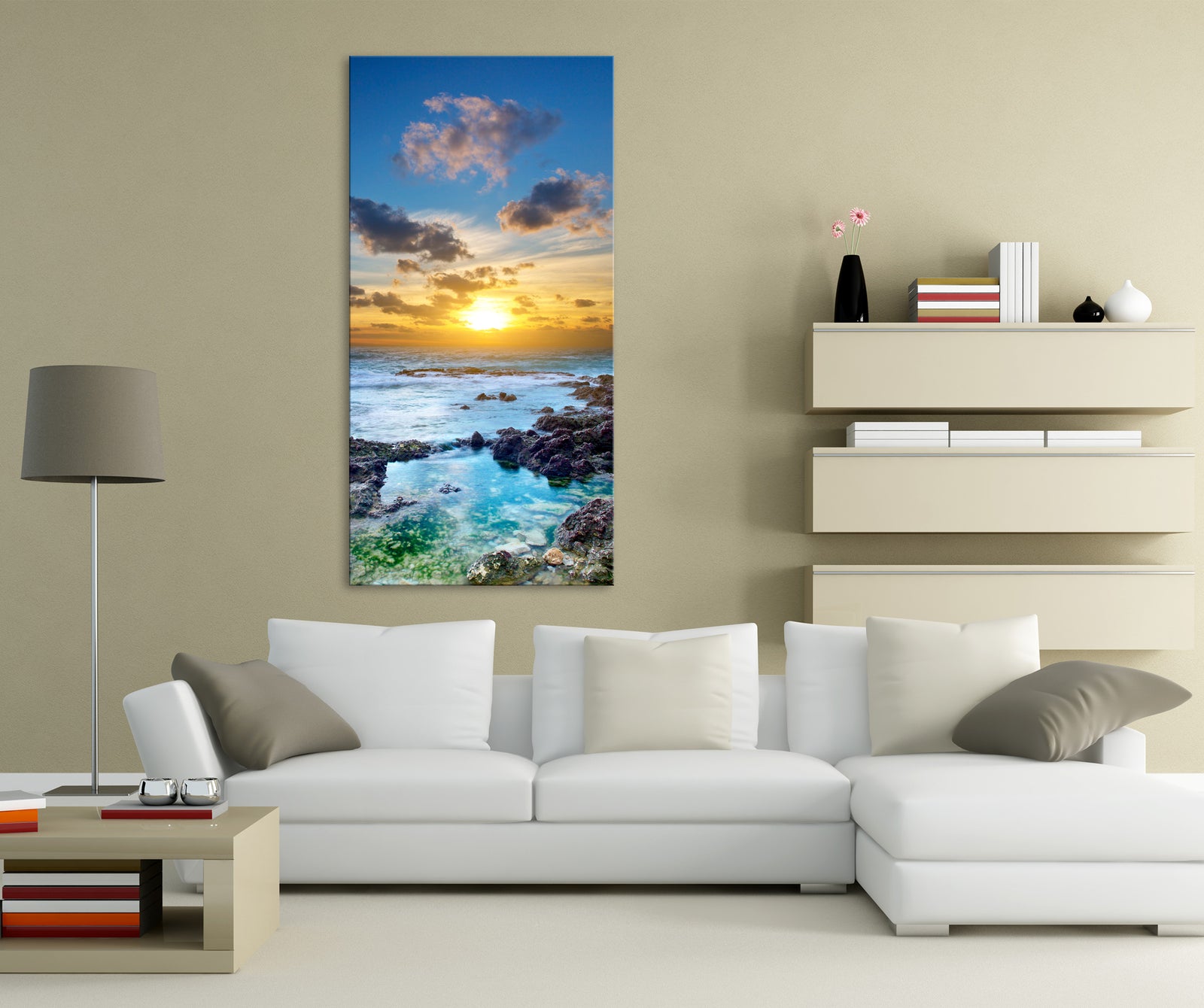 Landscapes No. 010, shown framed in a room by day