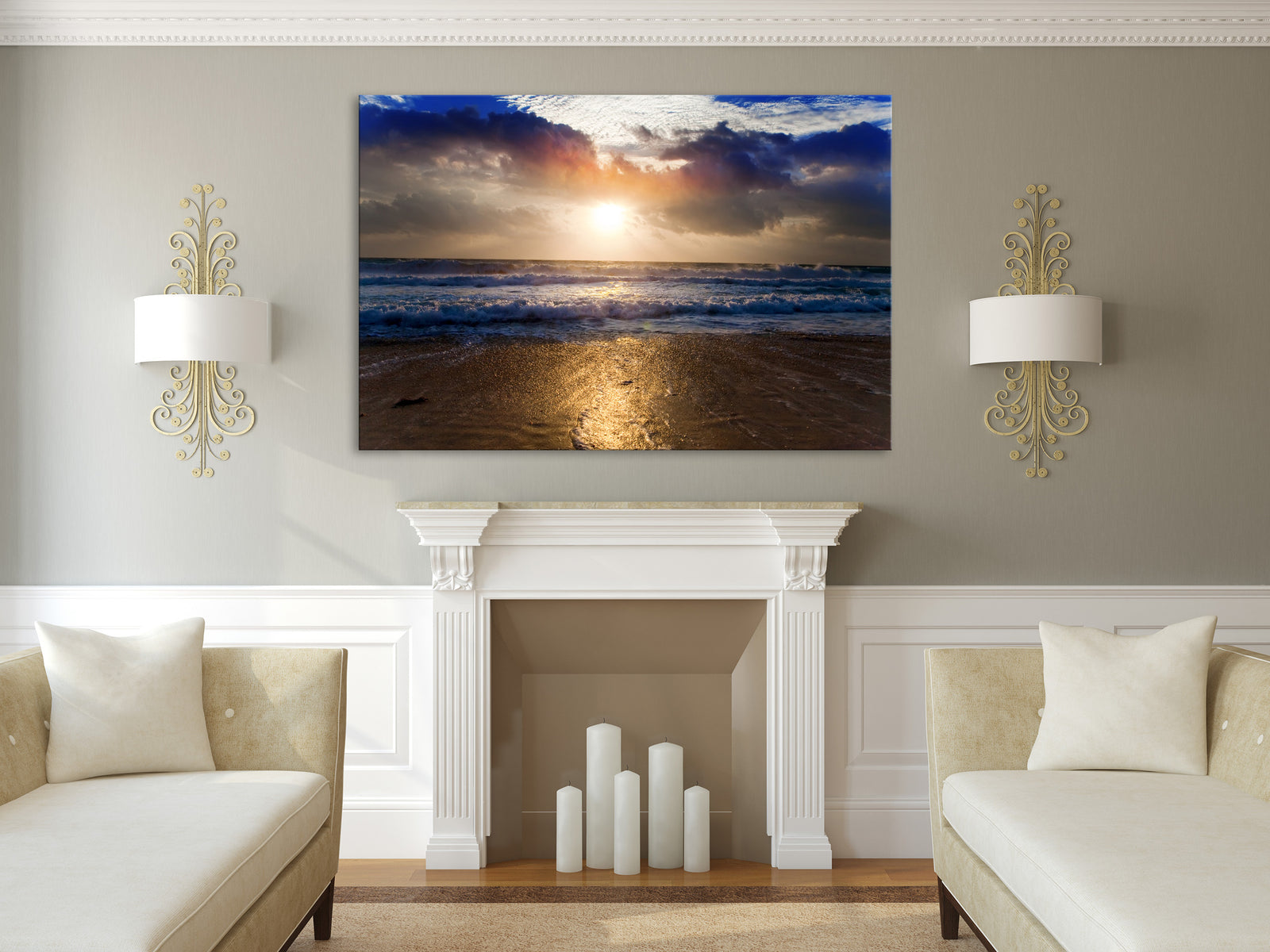 Landscapes No. 012, shown framed in a room by day