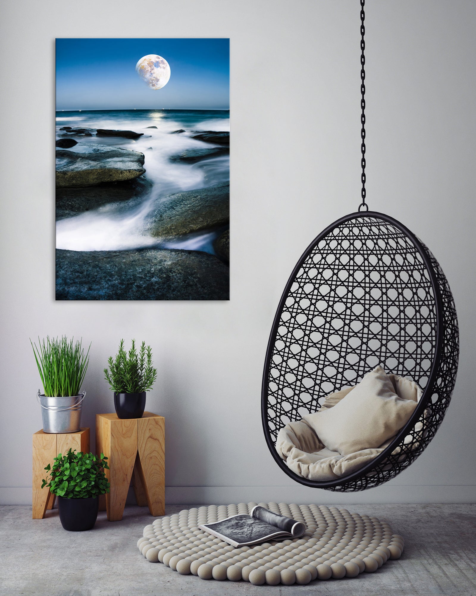Landscapes No. 013, shown framed in a room by day