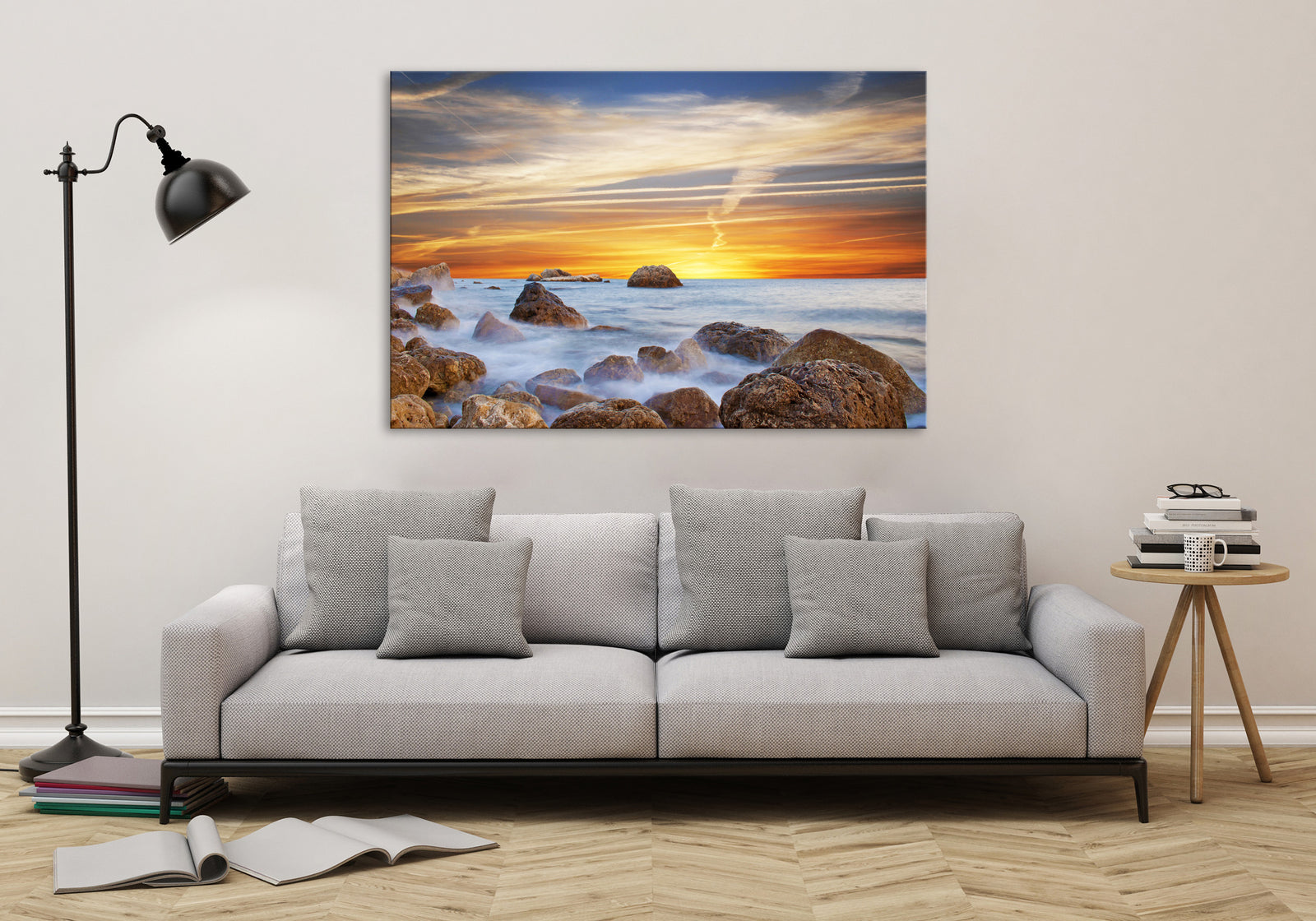 Landscapes No. 019, shown framed in a room by day