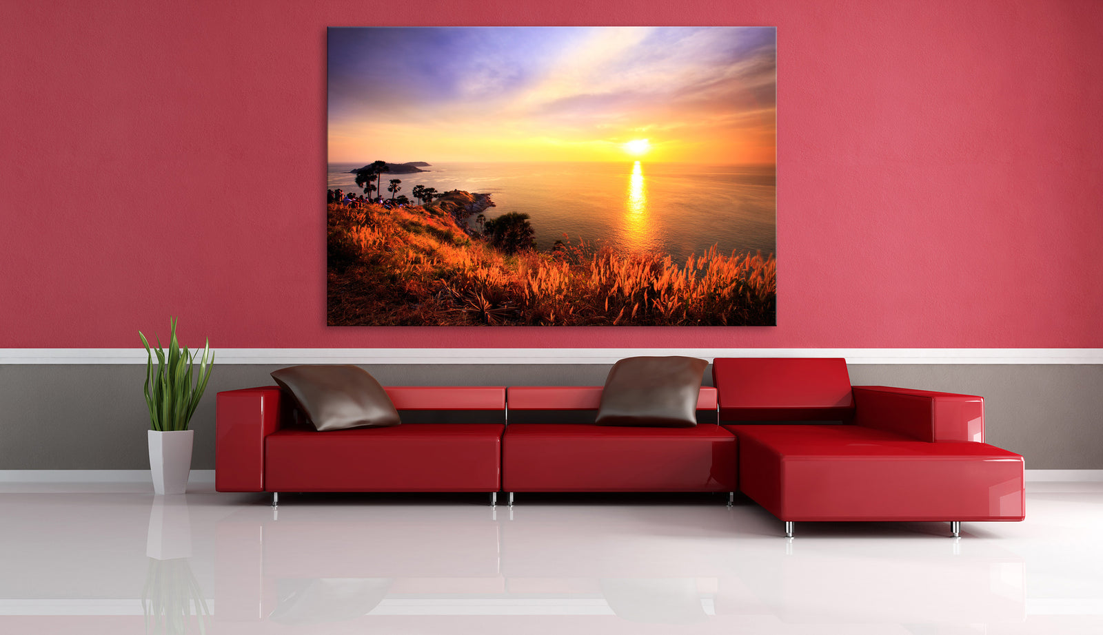 Landscapes No. 024, shown framed in a room by day