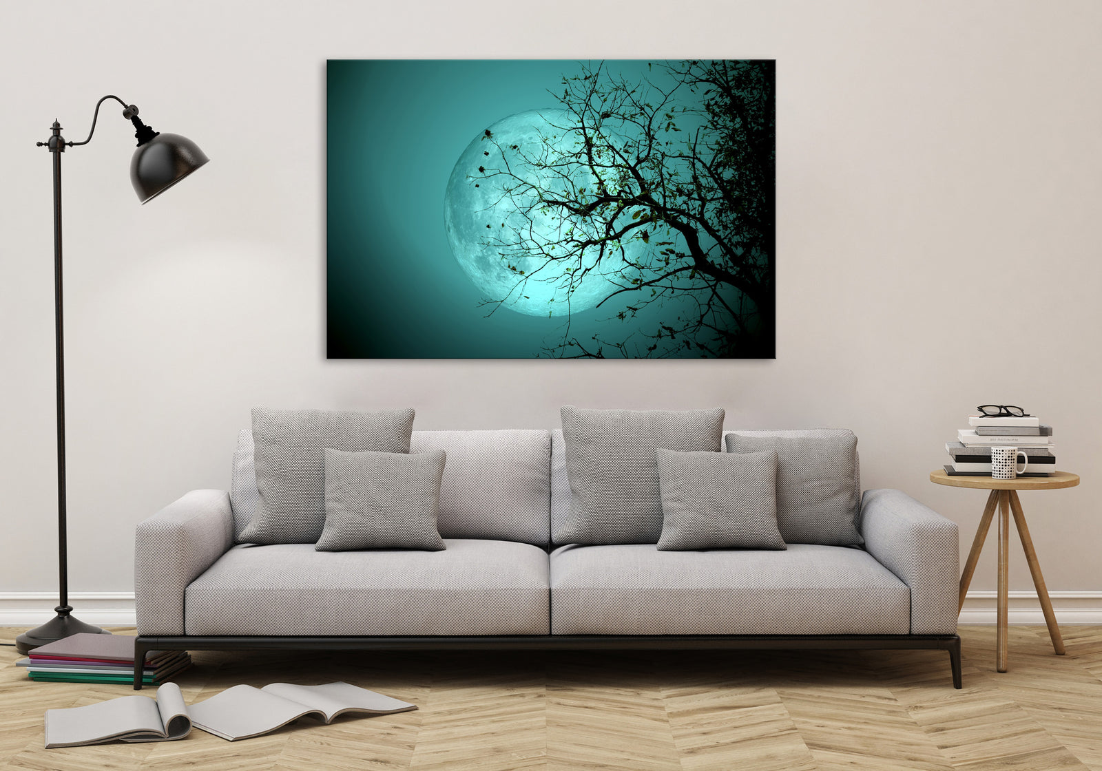 Landscapes No. 026, shown framed in a room by day
