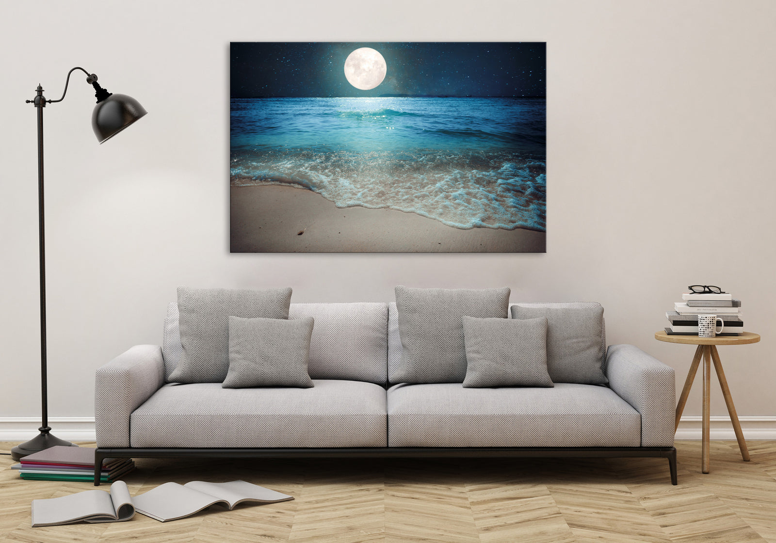 Landscapes No. 028, shown framed in a room by day