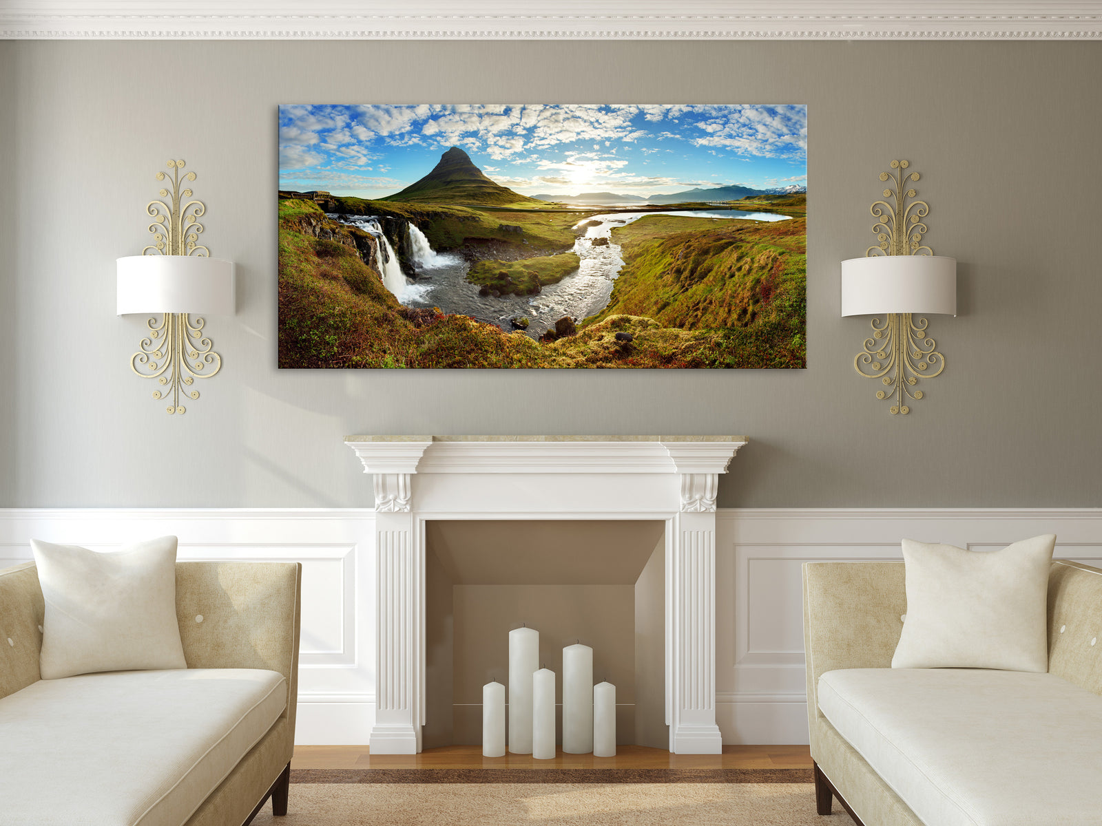 Landscapes No. 031, shown framed in a room by day