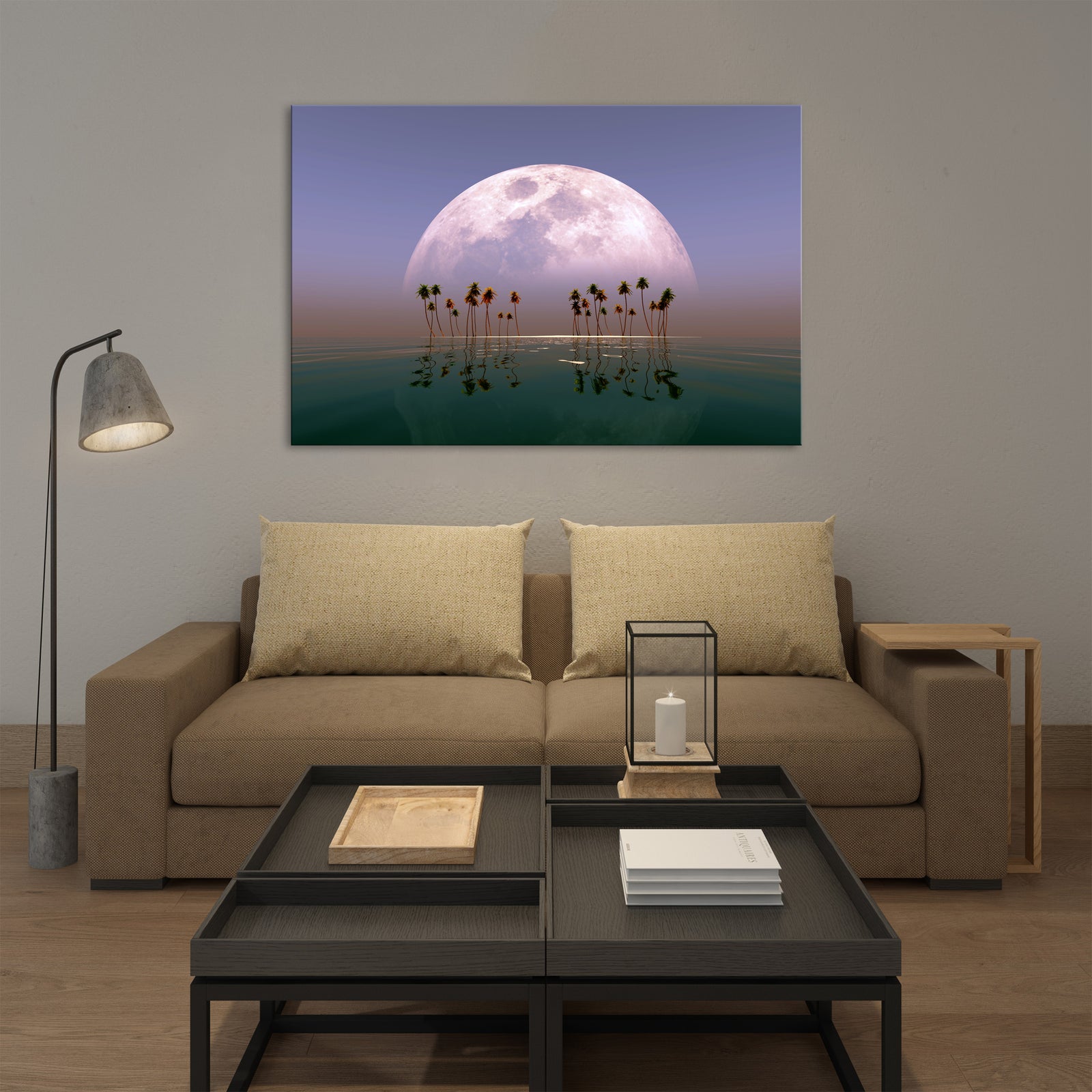 Landscapes No. 032, shown framed in a room by day