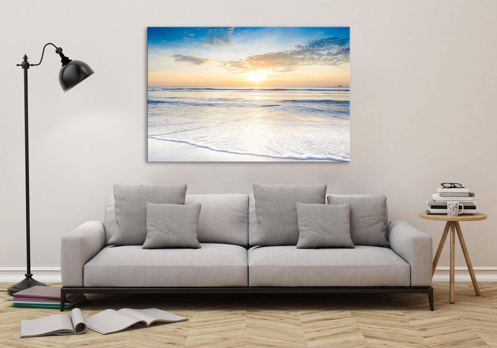 Landscapes No. 037, shown framed in a room by day