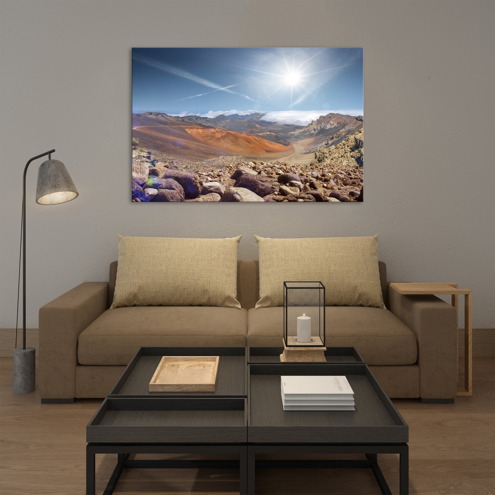 Landscapes No. 038, shown framed in a room by day