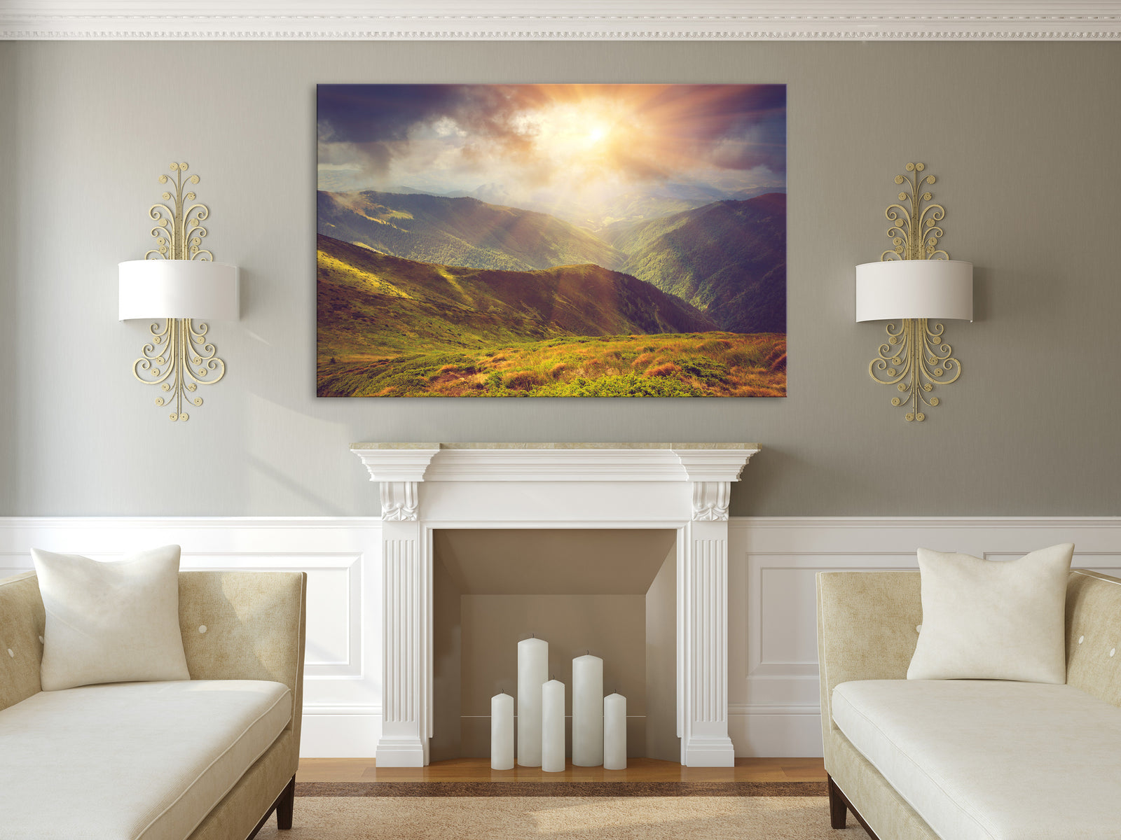 Landscapes No. 042, shown framed in a room by day
