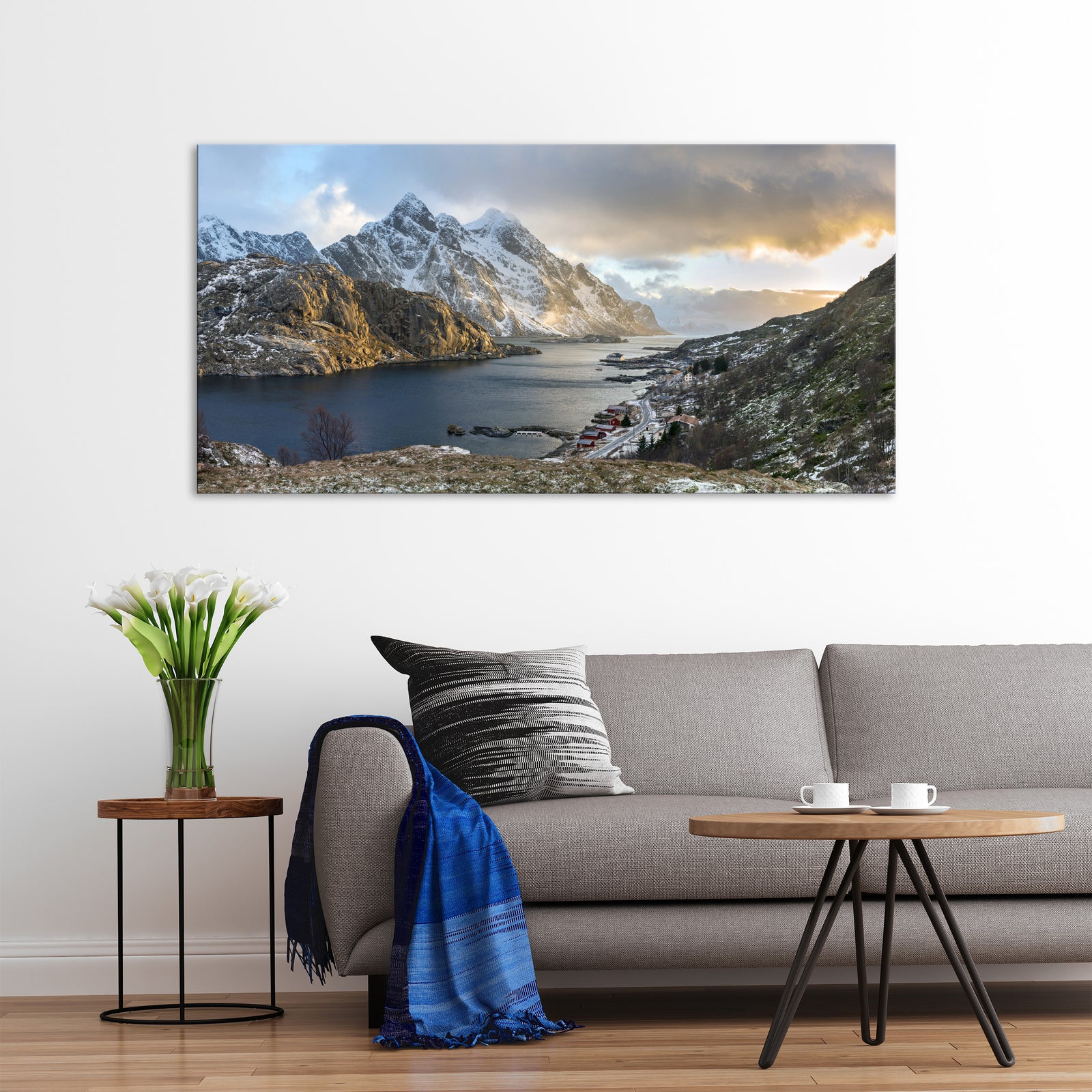 Landscapes No. 045, shown framed in a room by day