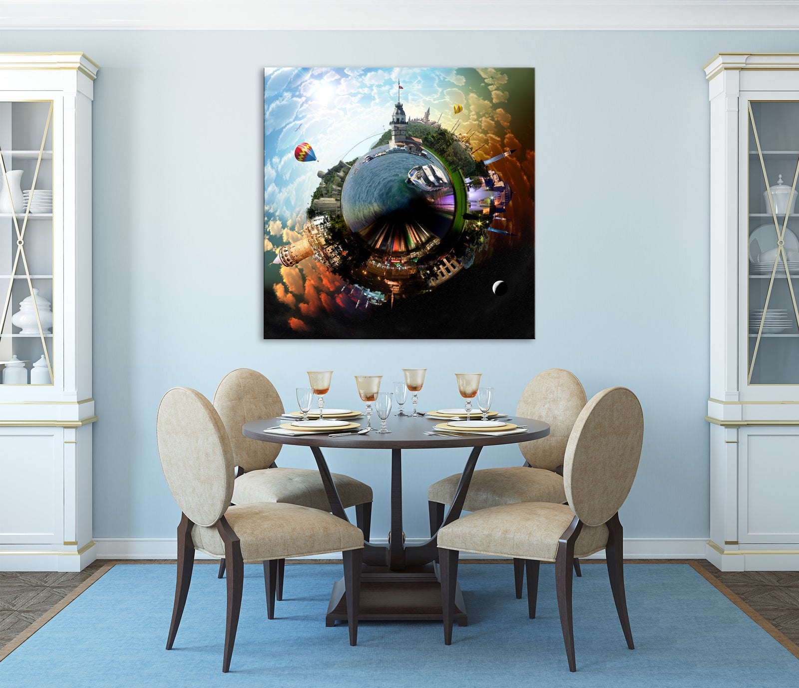 Landscapes No. 052, shown framed in a room by day