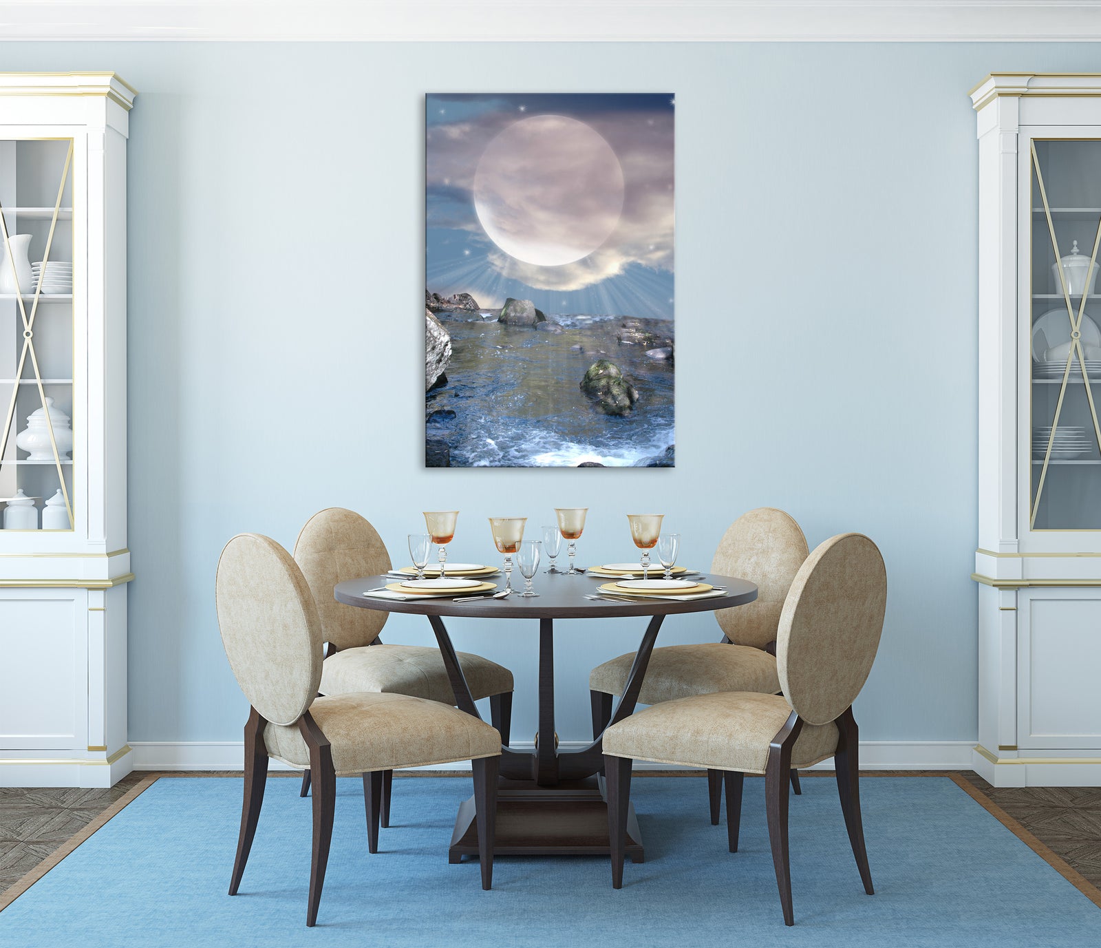 Landscapes No. 054, shown framed in a room by day