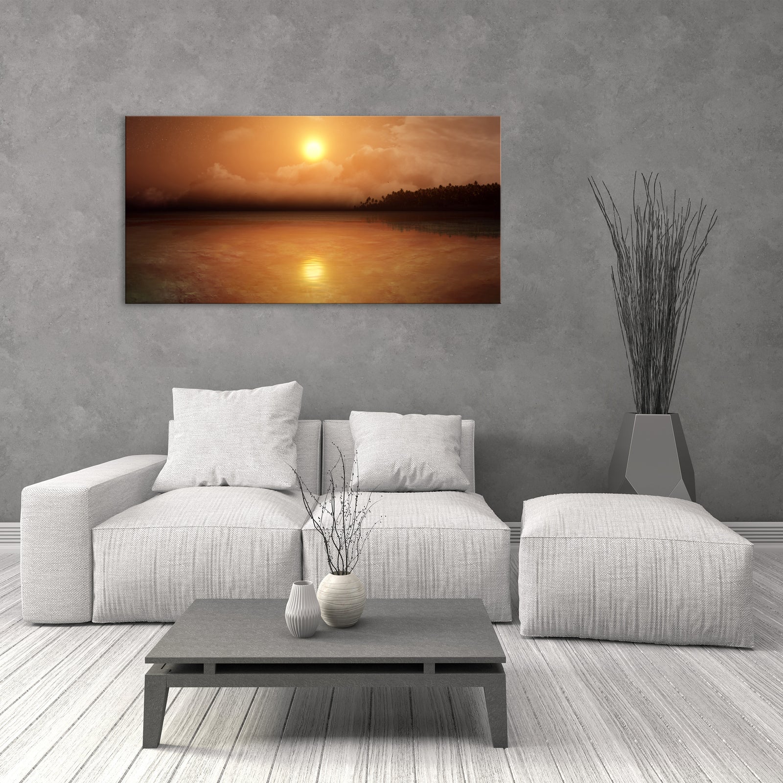 Landscapes No. 063, shown framed in a room by day