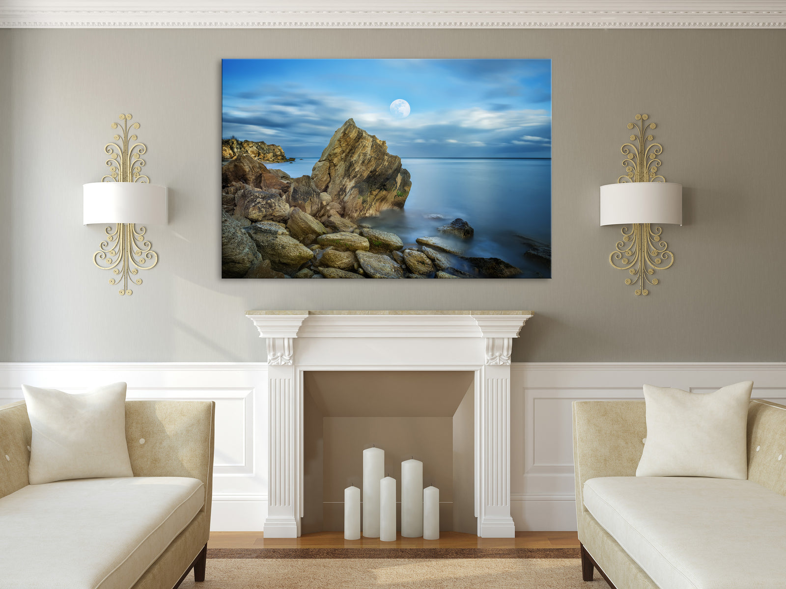Landscapes No. 070, shown framed in a room by day