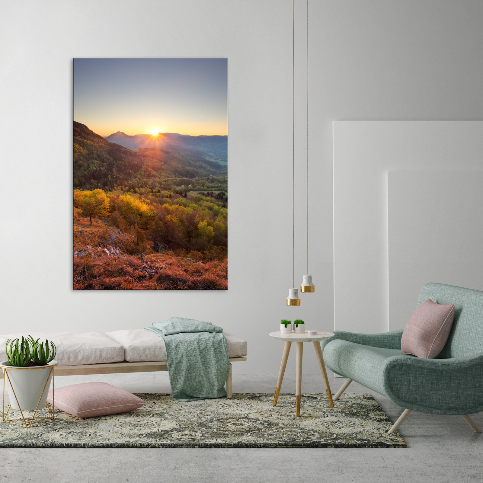 Landscapes No. 075, shown framed in a room by day