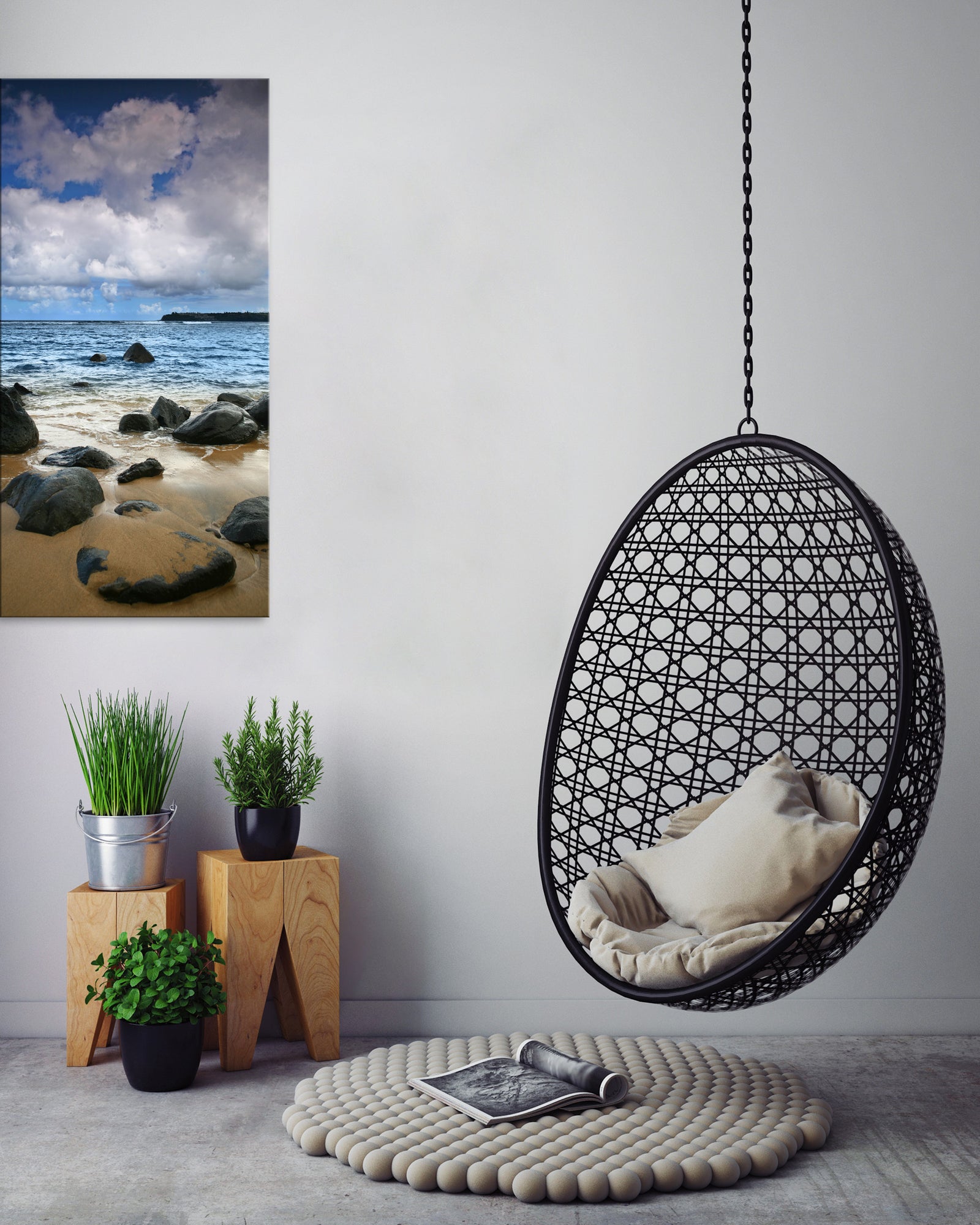Landscapes No. 079, shown framed in a room by day