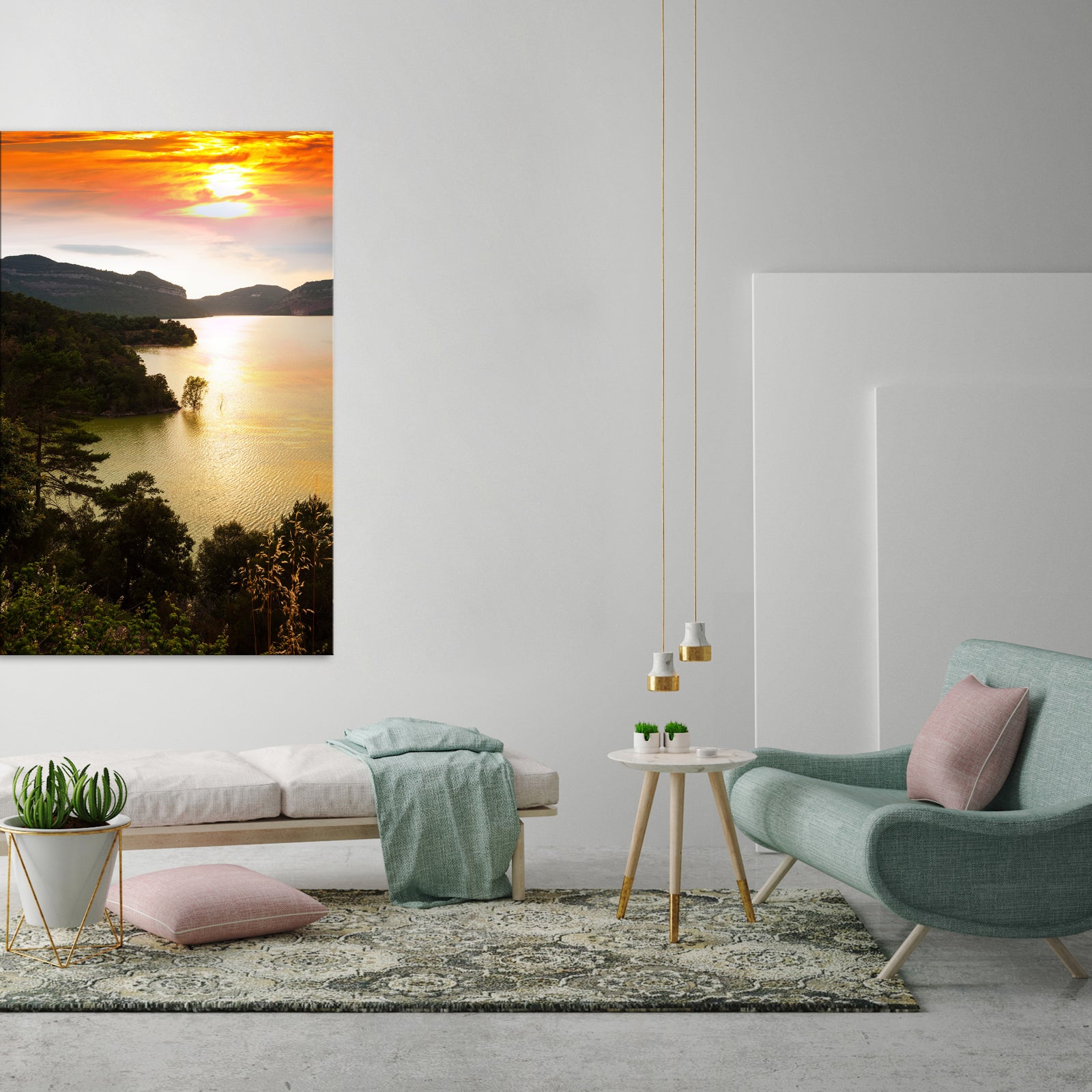 Landscapes No. 082, shown framed in a room by day