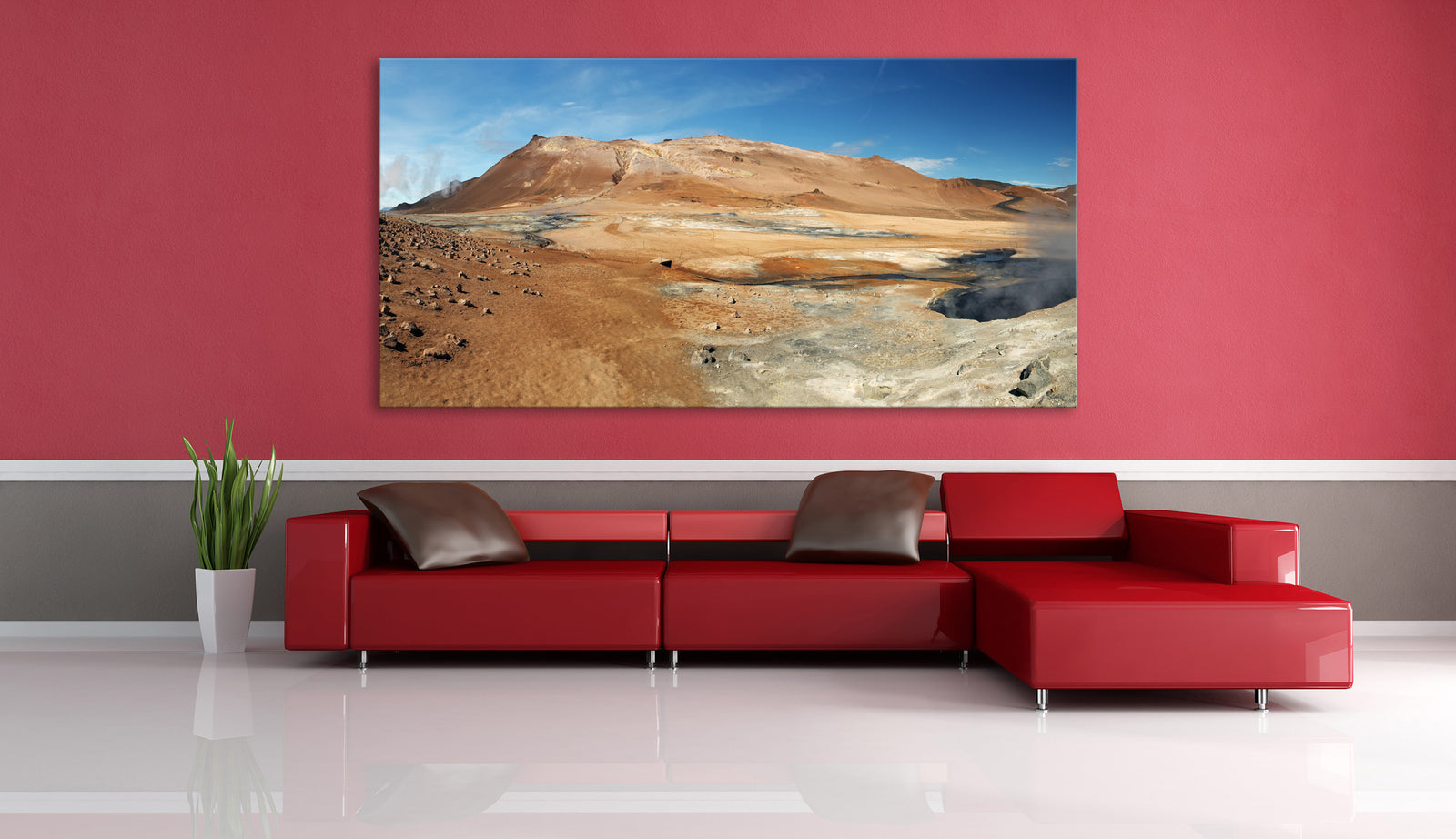 Landscapes No. 085, shown framed in a room by day