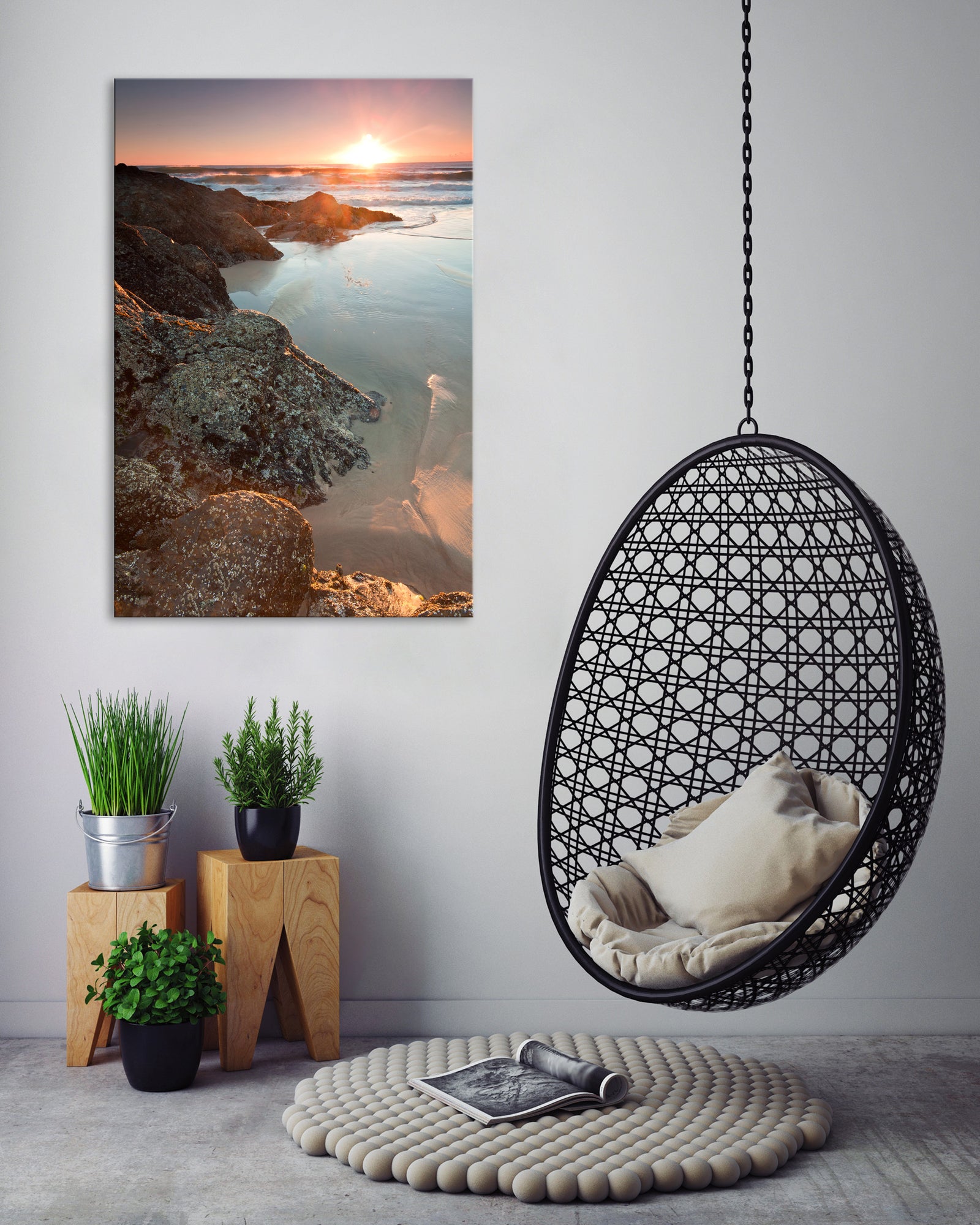 Landscapes No. 086, shown framed in a room by day