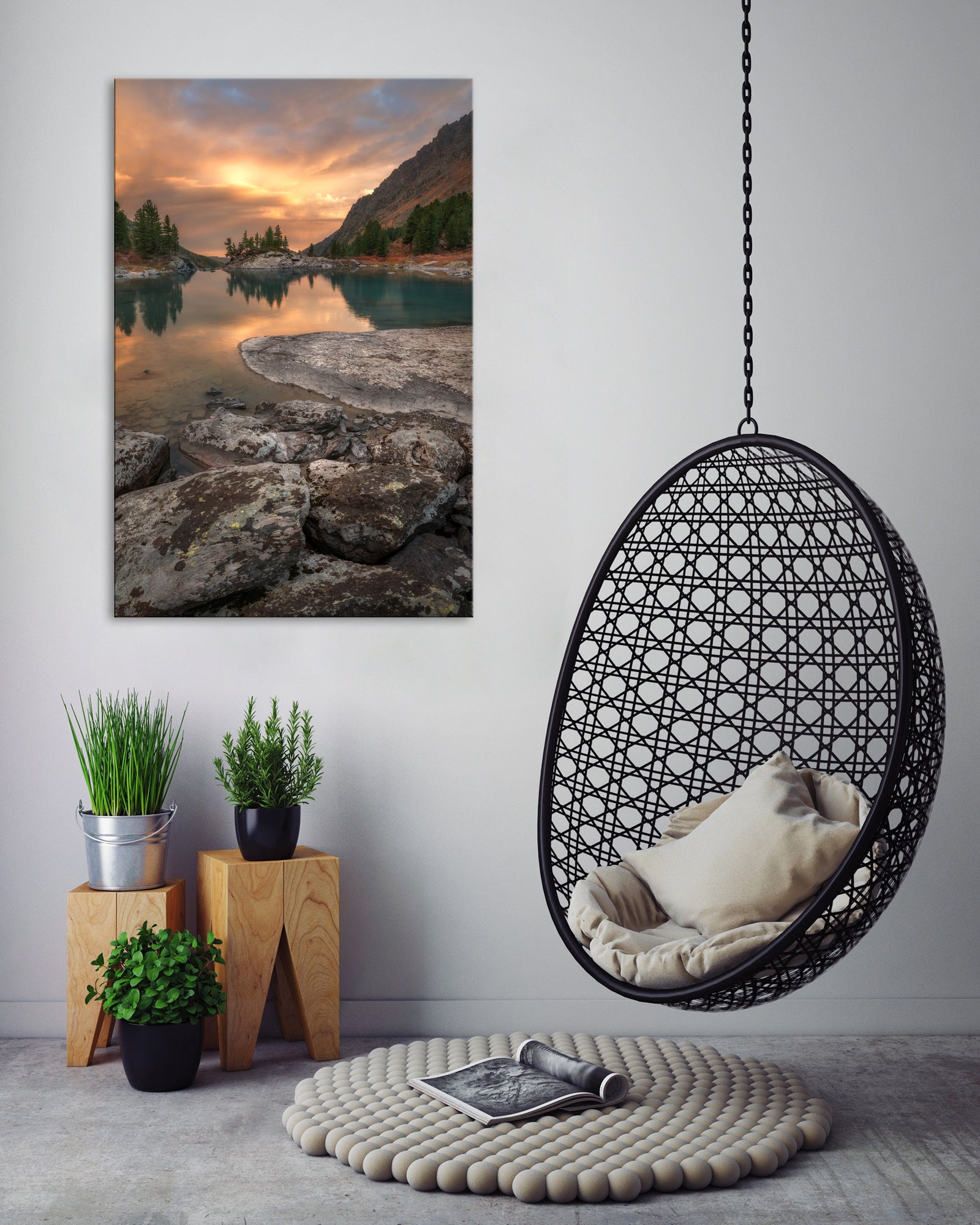 Landscapes No. 087, shown framed in a room by day
