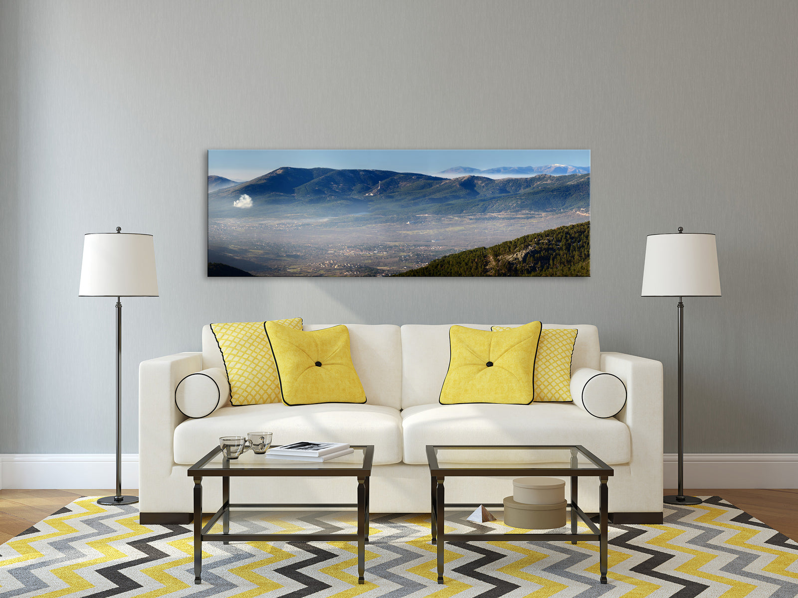 Landscapes No. 088, shown framed in a room by day