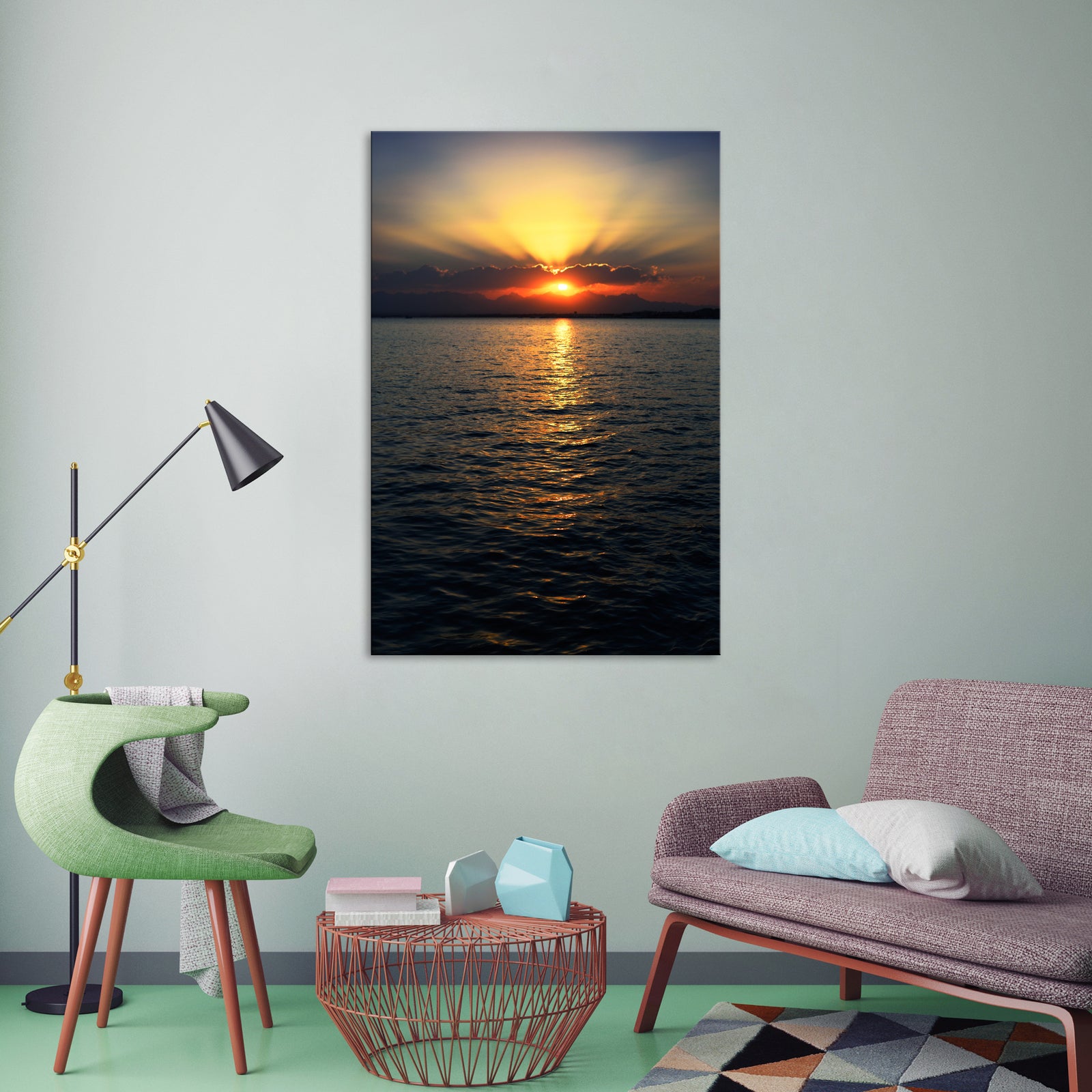Landscapes No. 091, shown framed in a room by day