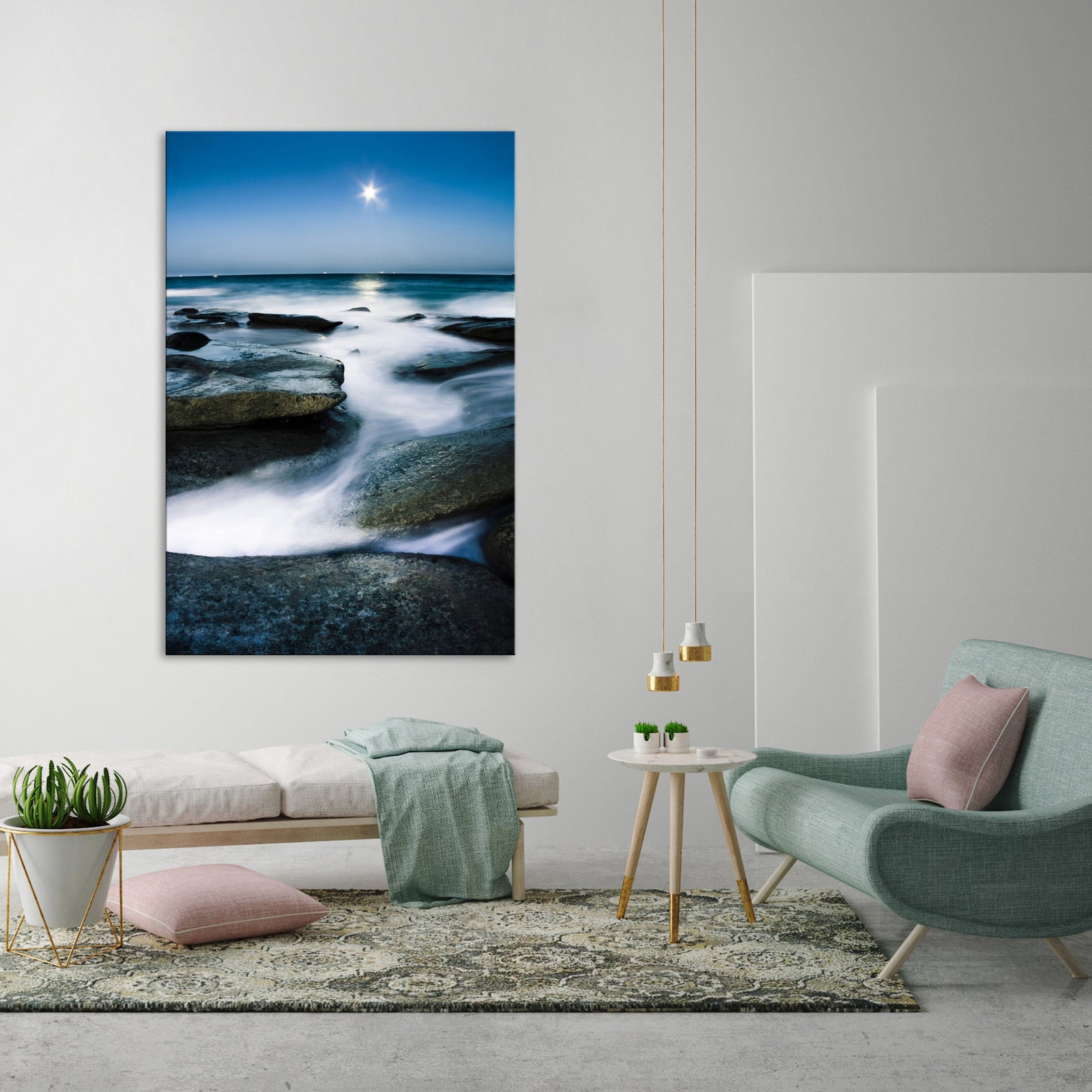 Landscapes No. 097, shown framed in a room by day