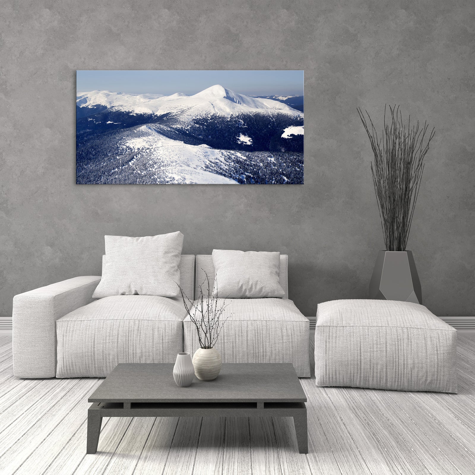 Landscapes No. 099, shown framed in a room by day