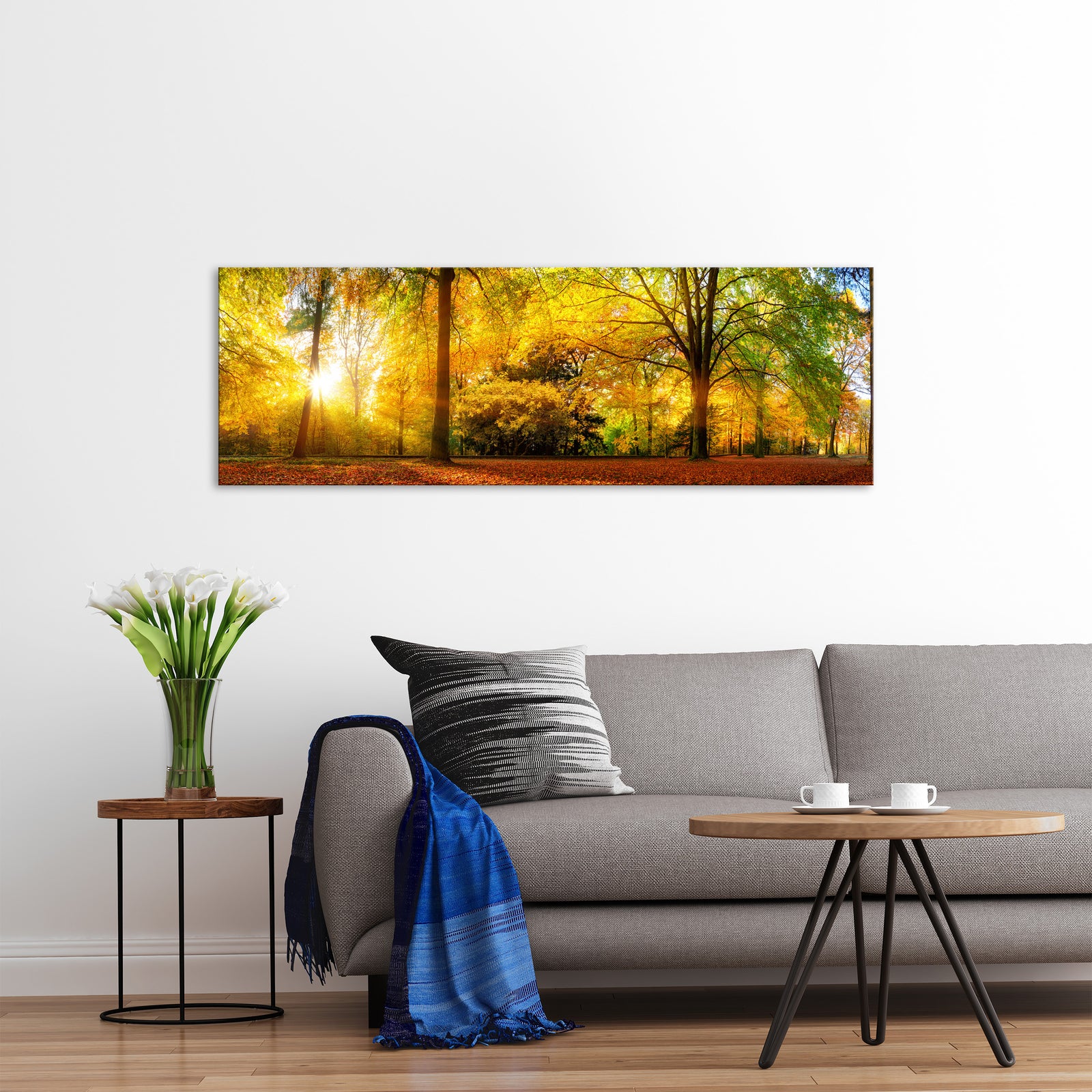 Landscapes No. 101, shown framed in a room by day