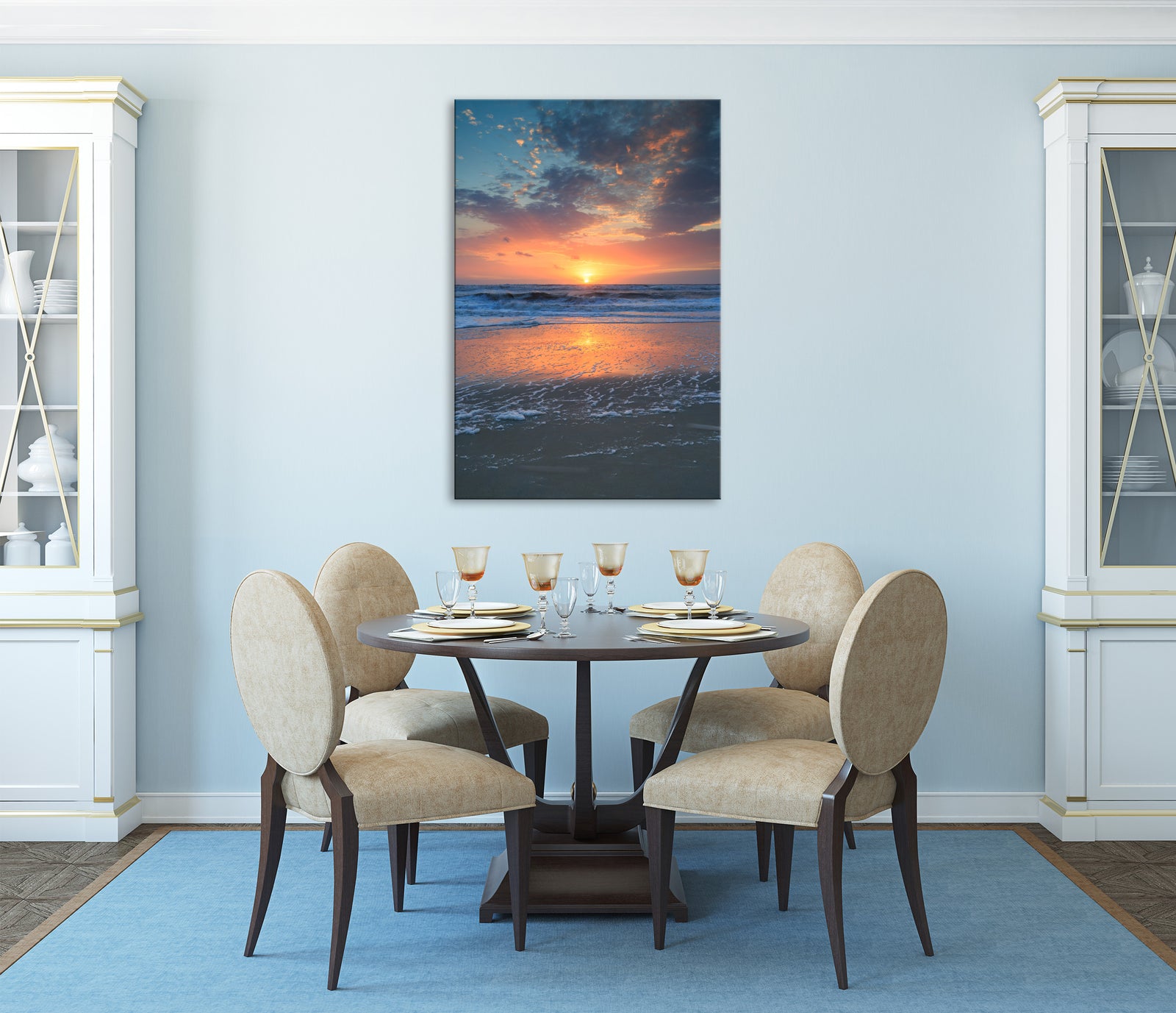 Landscapes No. 102, shown framed in a room by day