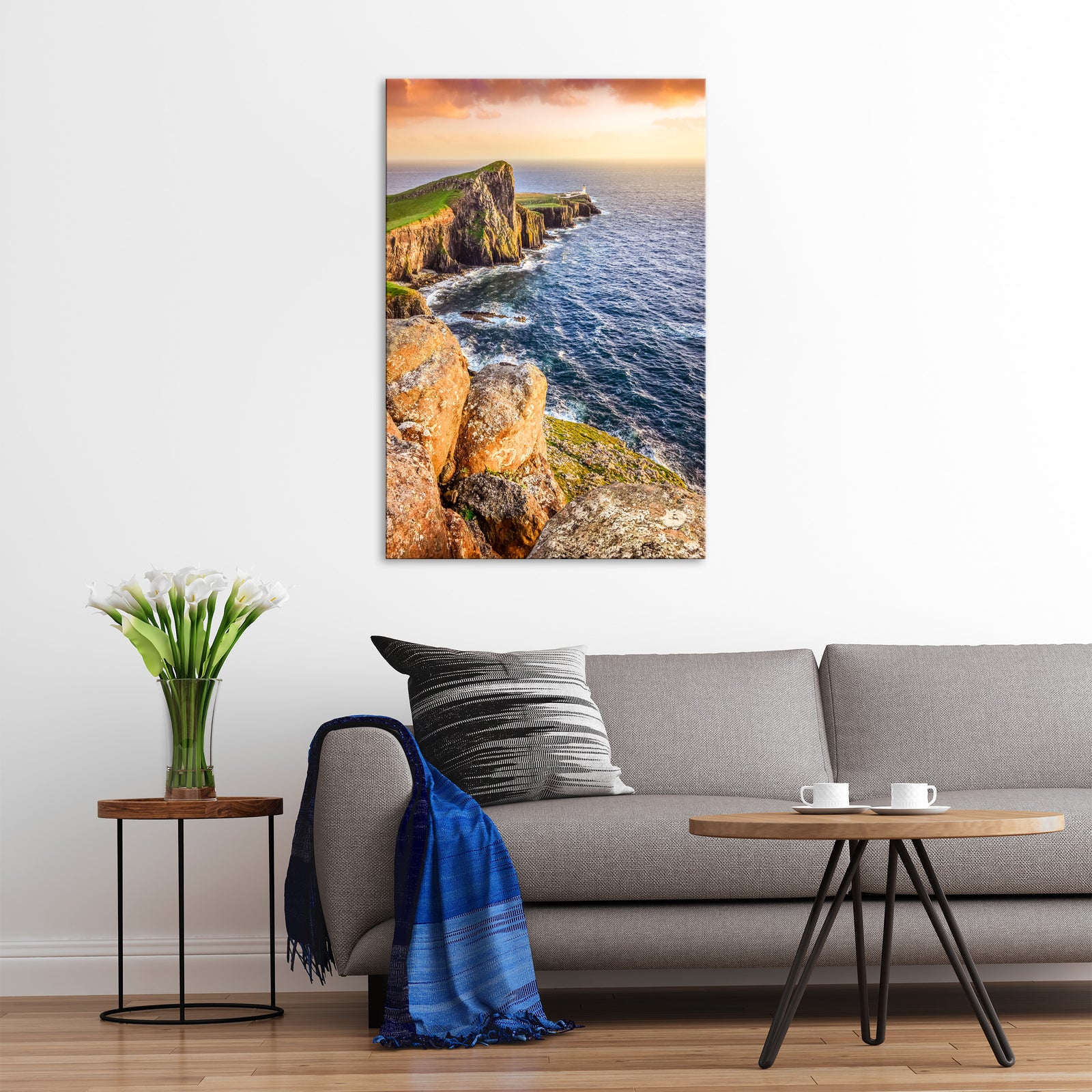Landscapes No. 104, shown framed in a room by day