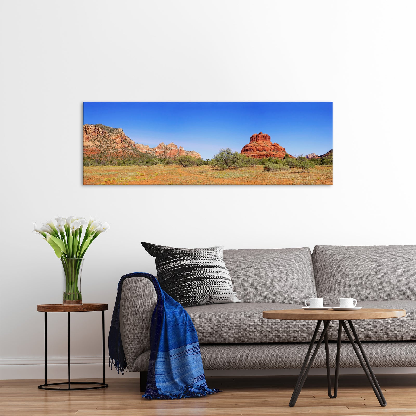 Landscapes No. 109, shown framed in a room by day
