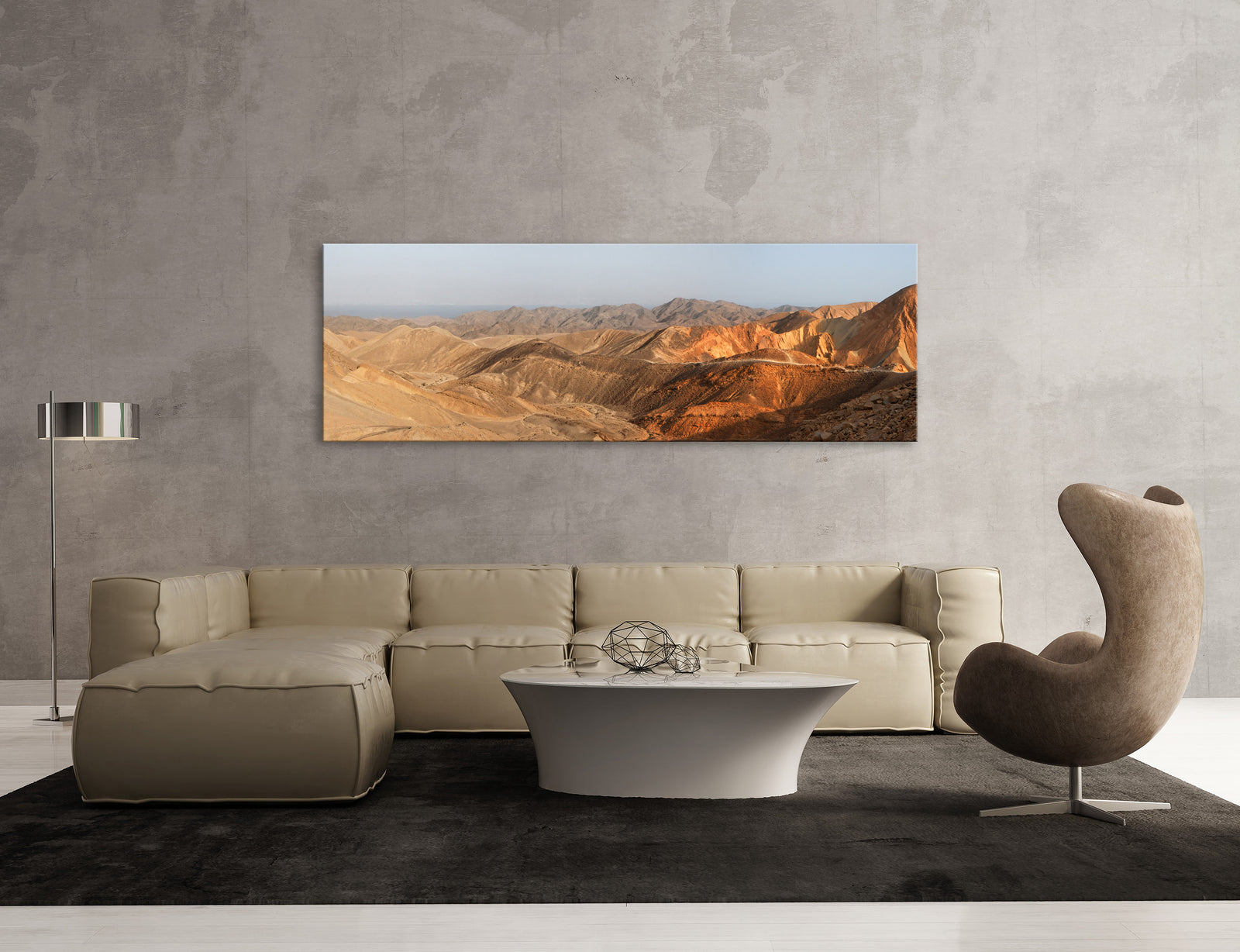 Landscapes No. 111, shown framed in a room by day