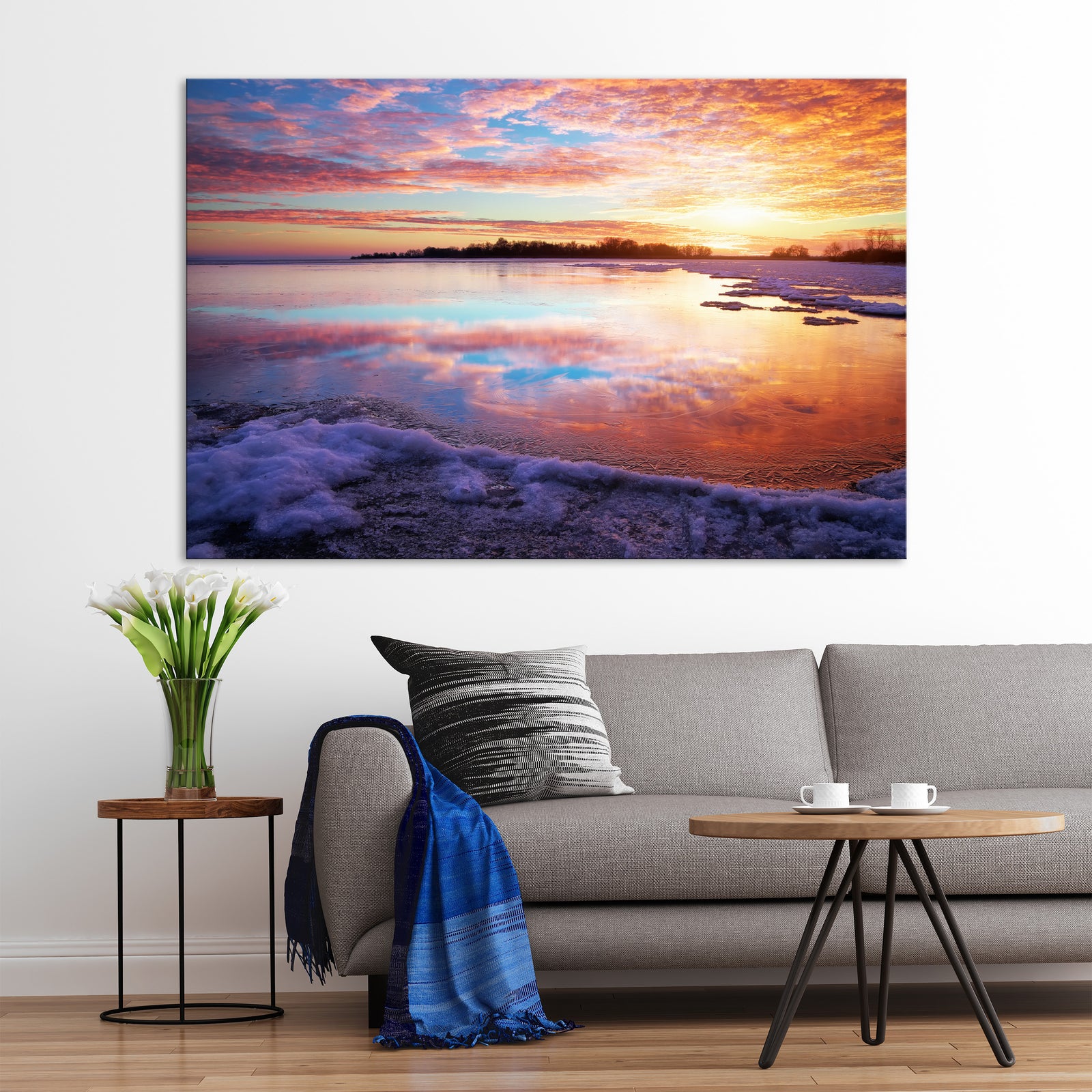 Landscapes No. 115, shown framed in a room by day