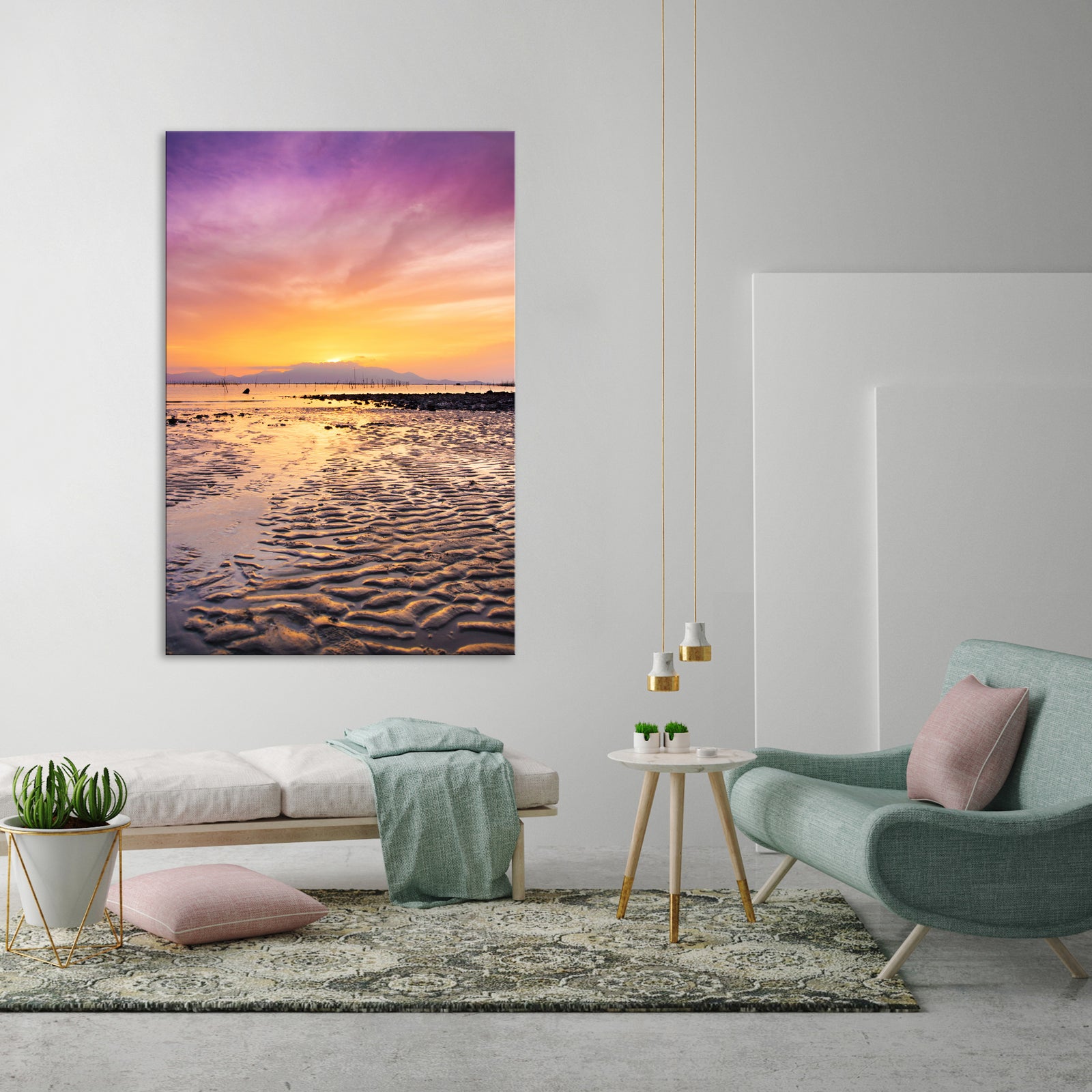 Landscapes No. 117, shown framed in a room by day