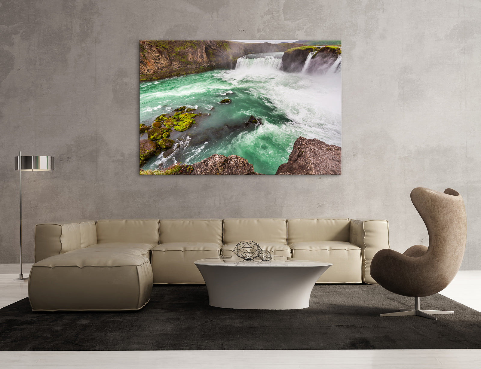 Landscapes No. 121, shown framed in a room by day