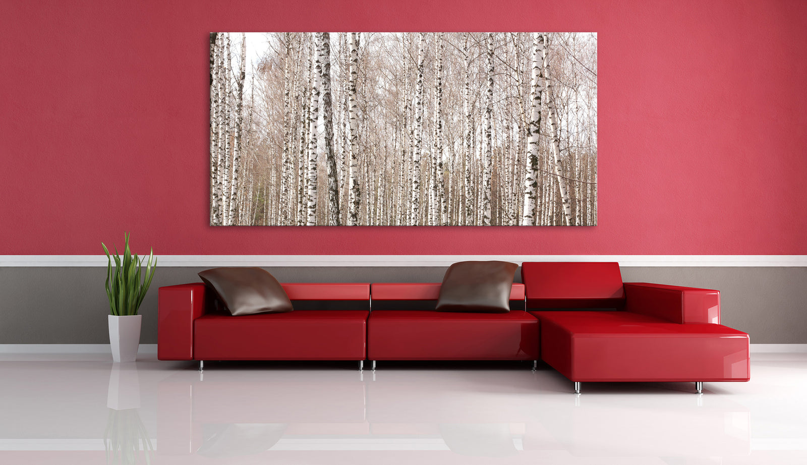 Landscapes No. 122, shown framed in a room by day
