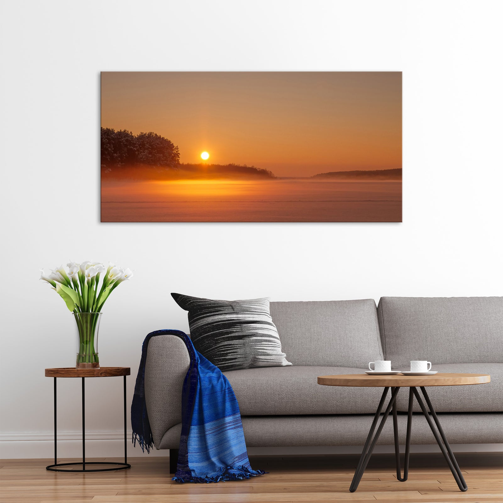 Landscapes No. 124, shown framed in a room by day