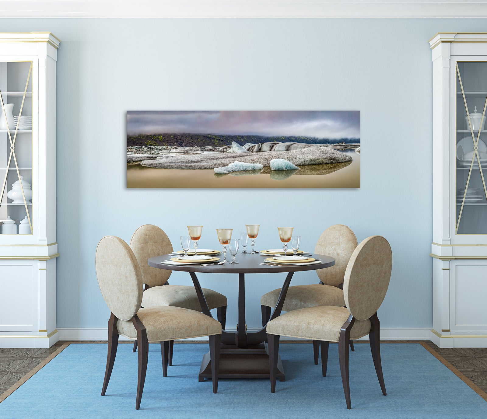 Landscapes No. 126, shown framed in a room by day